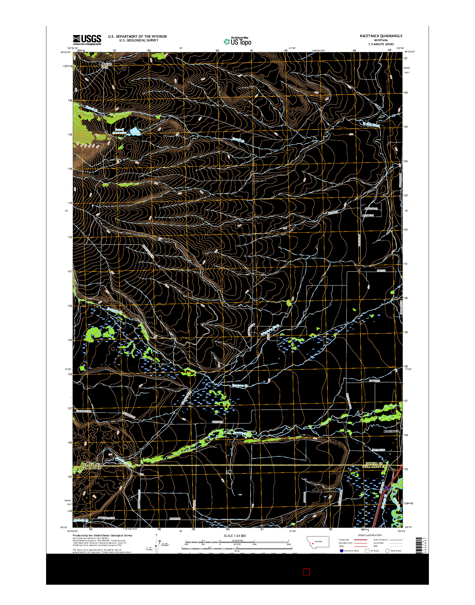 USGS US TOPO 7.5-MINUTE MAP FOR RACETRACK, MT 2017