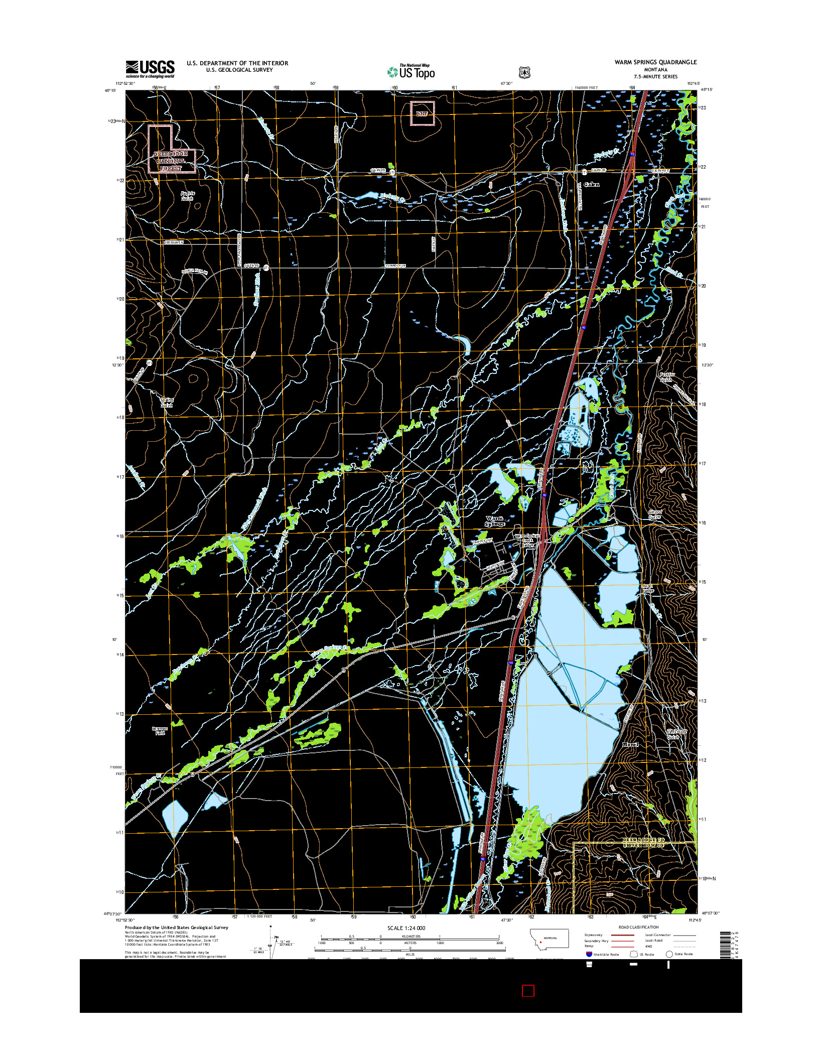 USGS US TOPO 7.5-MINUTE MAP FOR WARM SPRINGS, MT 2017