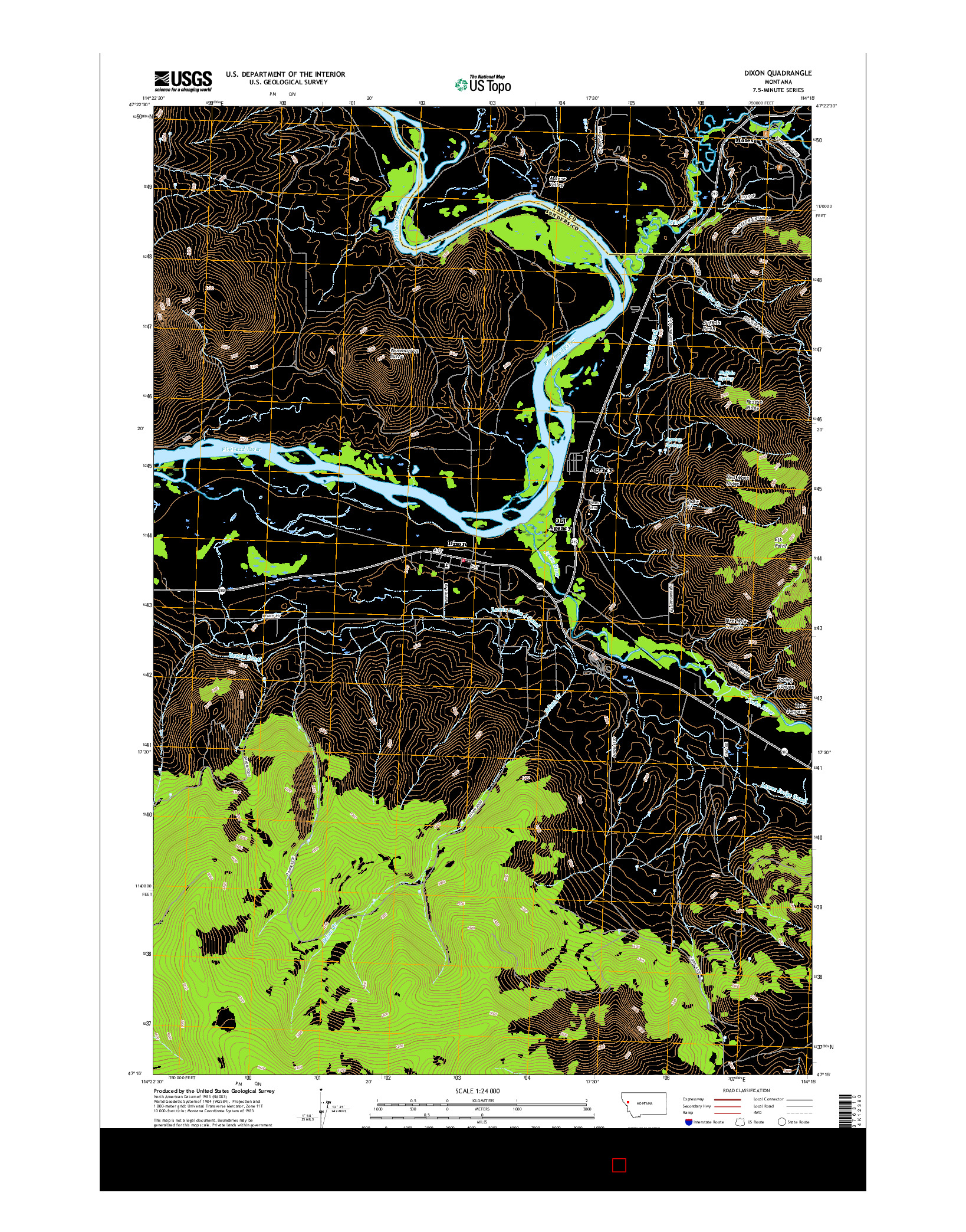 USGS US TOPO 7.5-MINUTE MAP FOR DIXON, MT 2017