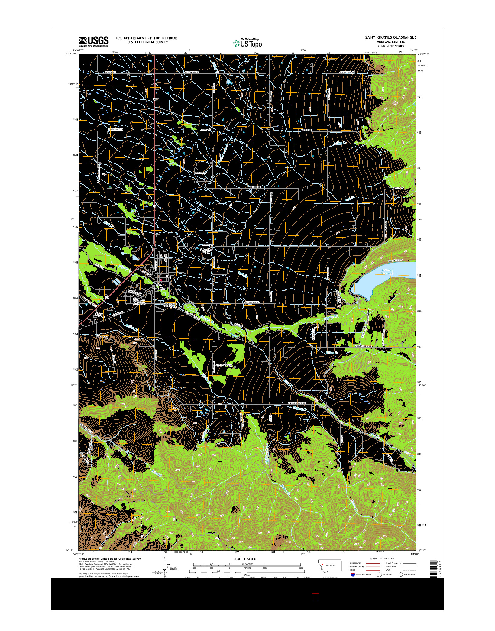 USGS US TOPO 7.5-MINUTE MAP FOR SAINT IGNATIUS, MT 2017