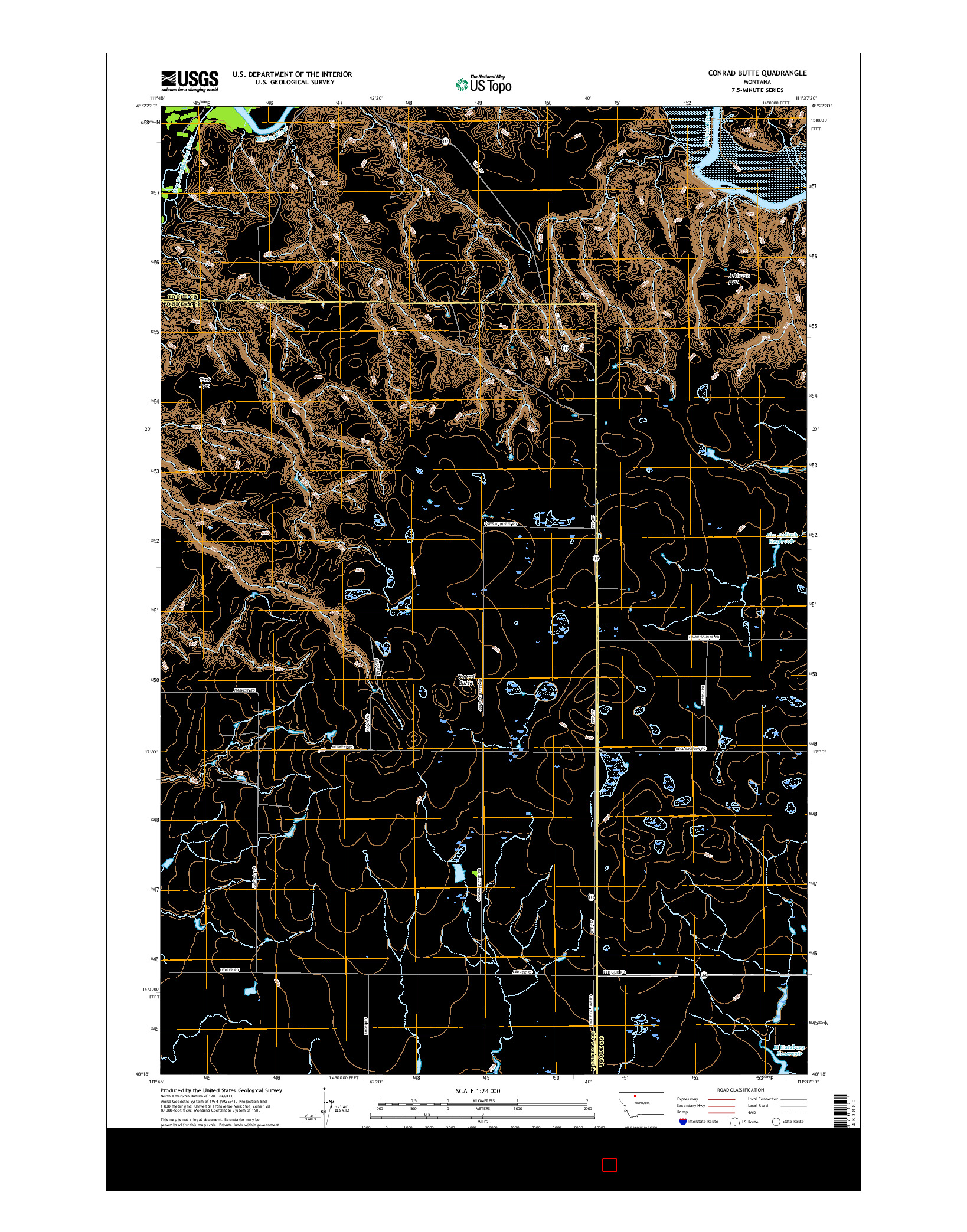 USGS US TOPO 7.5-MINUTE MAP FOR CONRAD BUTTE, MT 2017