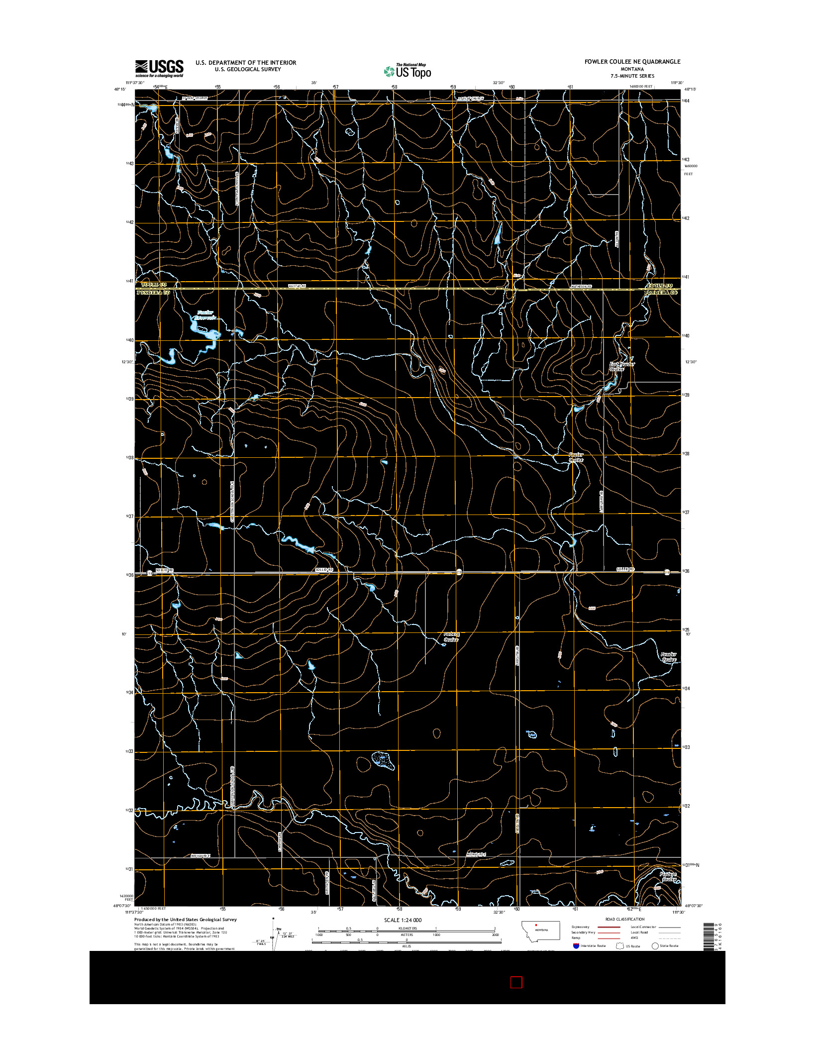 USGS US TOPO 7.5-MINUTE MAP FOR FOWLER COULEE NE, MT 2017