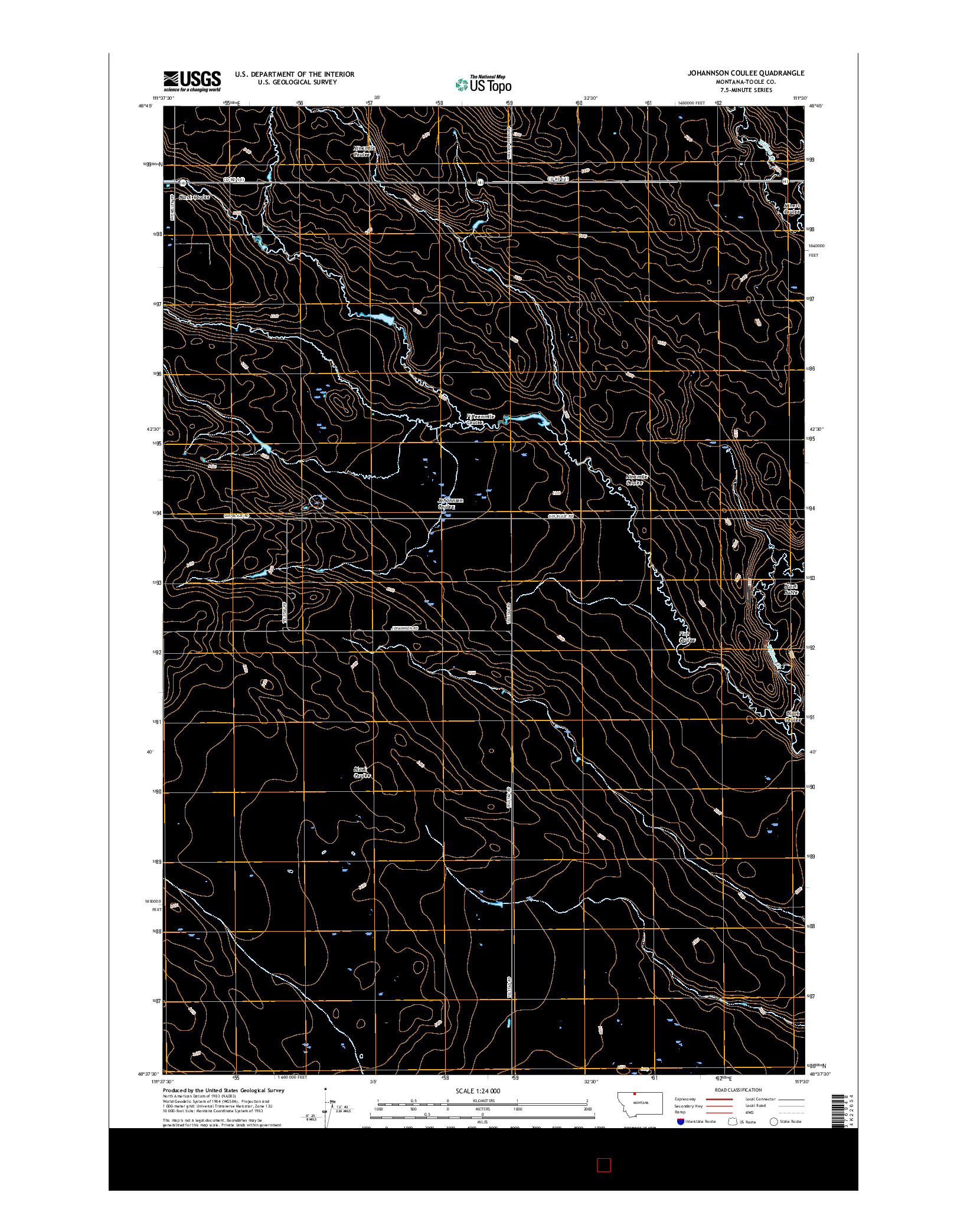 USGS US TOPO 7.5-MINUTE MAP FOR JOHANNSON COULEE, MT 2017