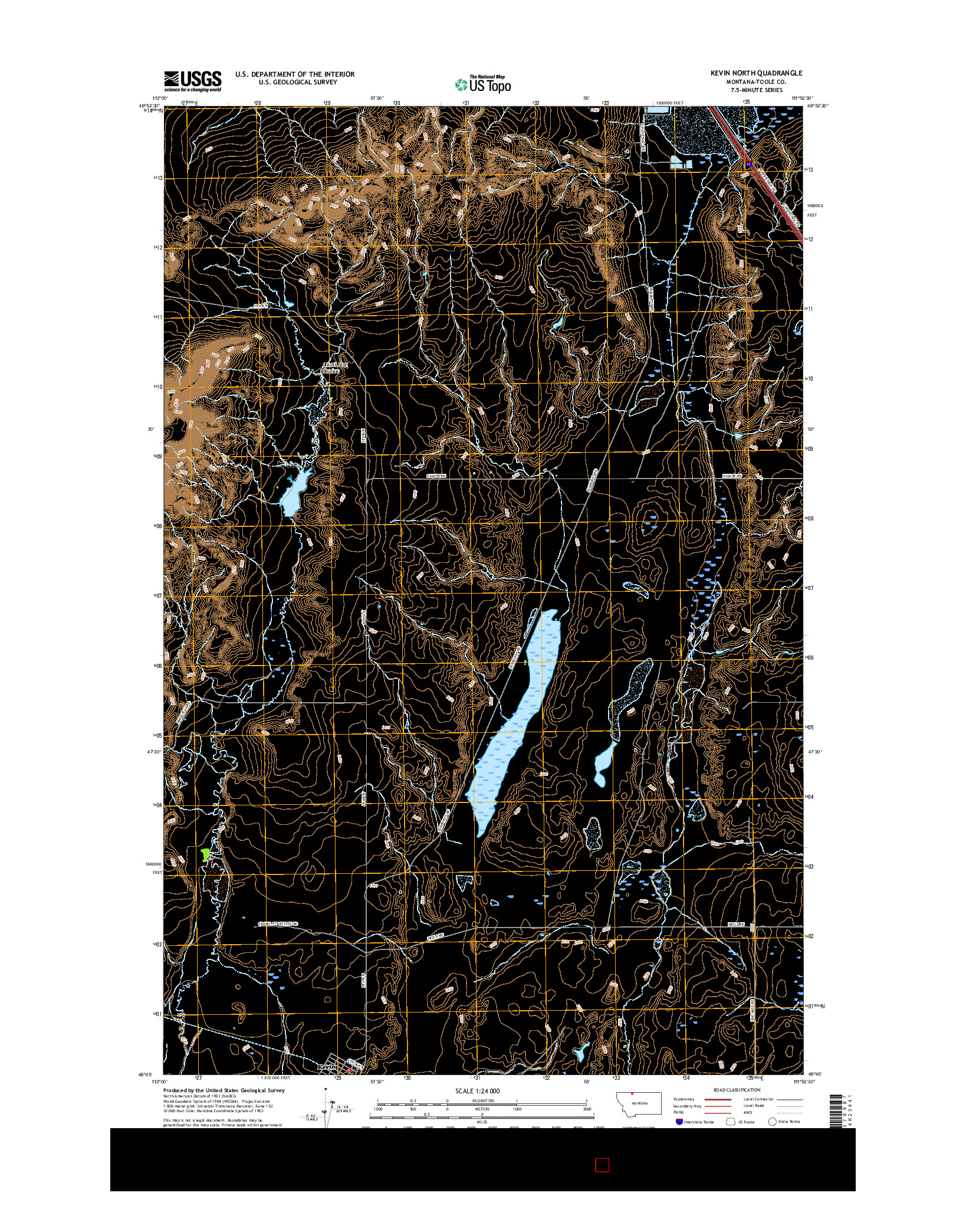 USGS US TOPO 7.5-MINUTE MAP FOR KEVIN NORTH, MT 2017