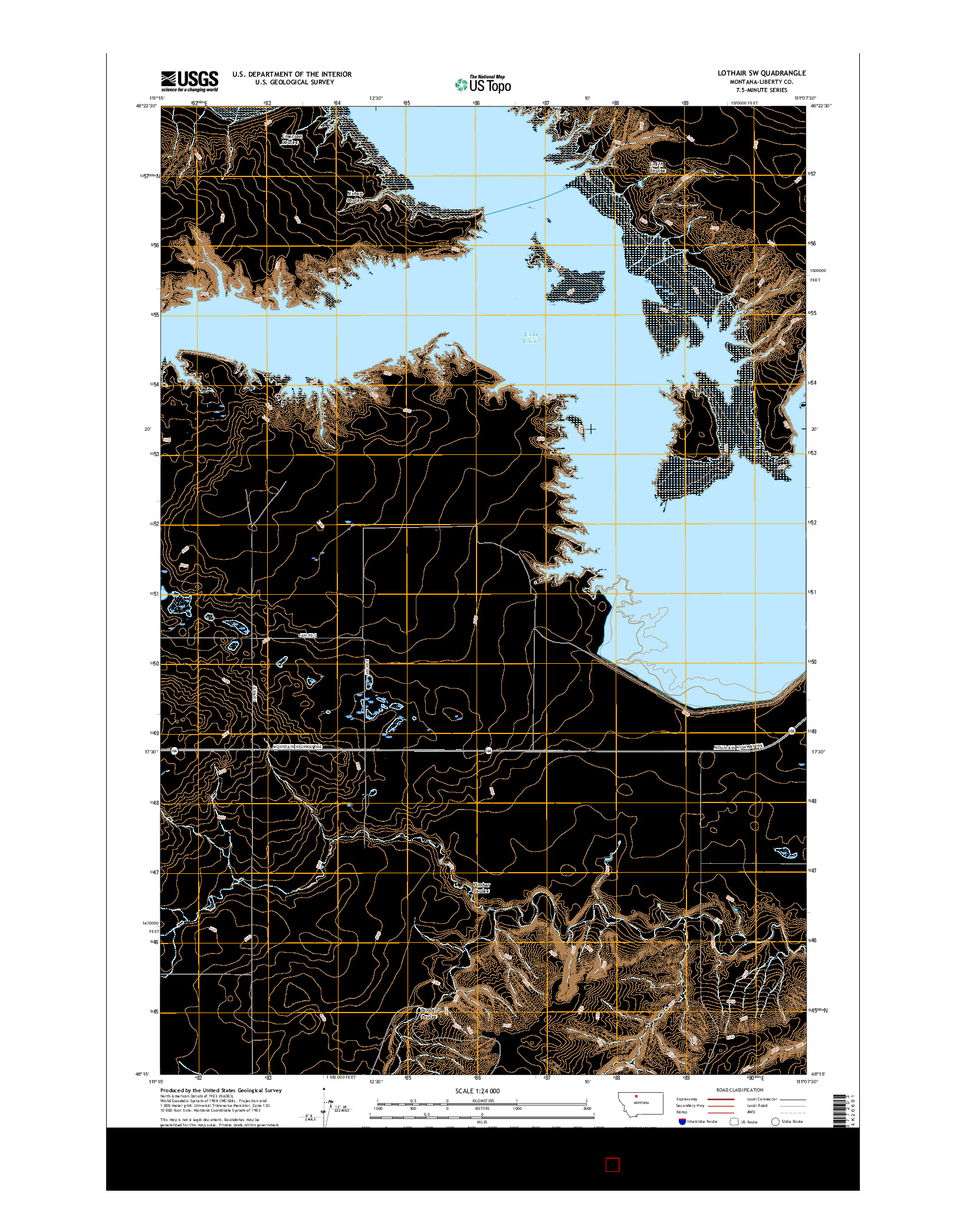 USGS US TOPO 7.5-MINUTE MAP FOR LOTHAIR SW, MT 2017