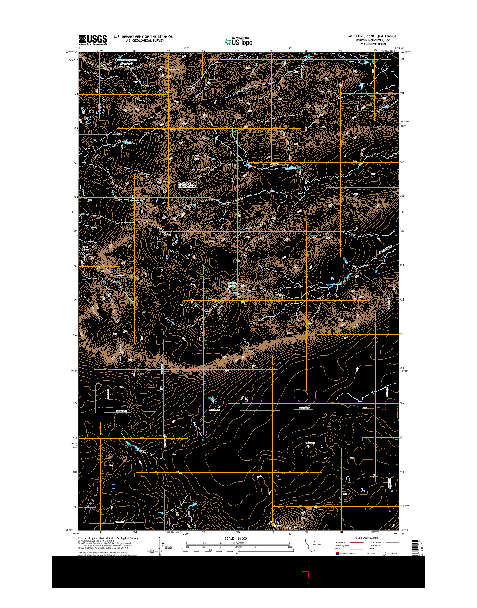 USGS US TOPO 7.5-MINUTE MAP FOR MCBRIDY SPRING, MT 2017