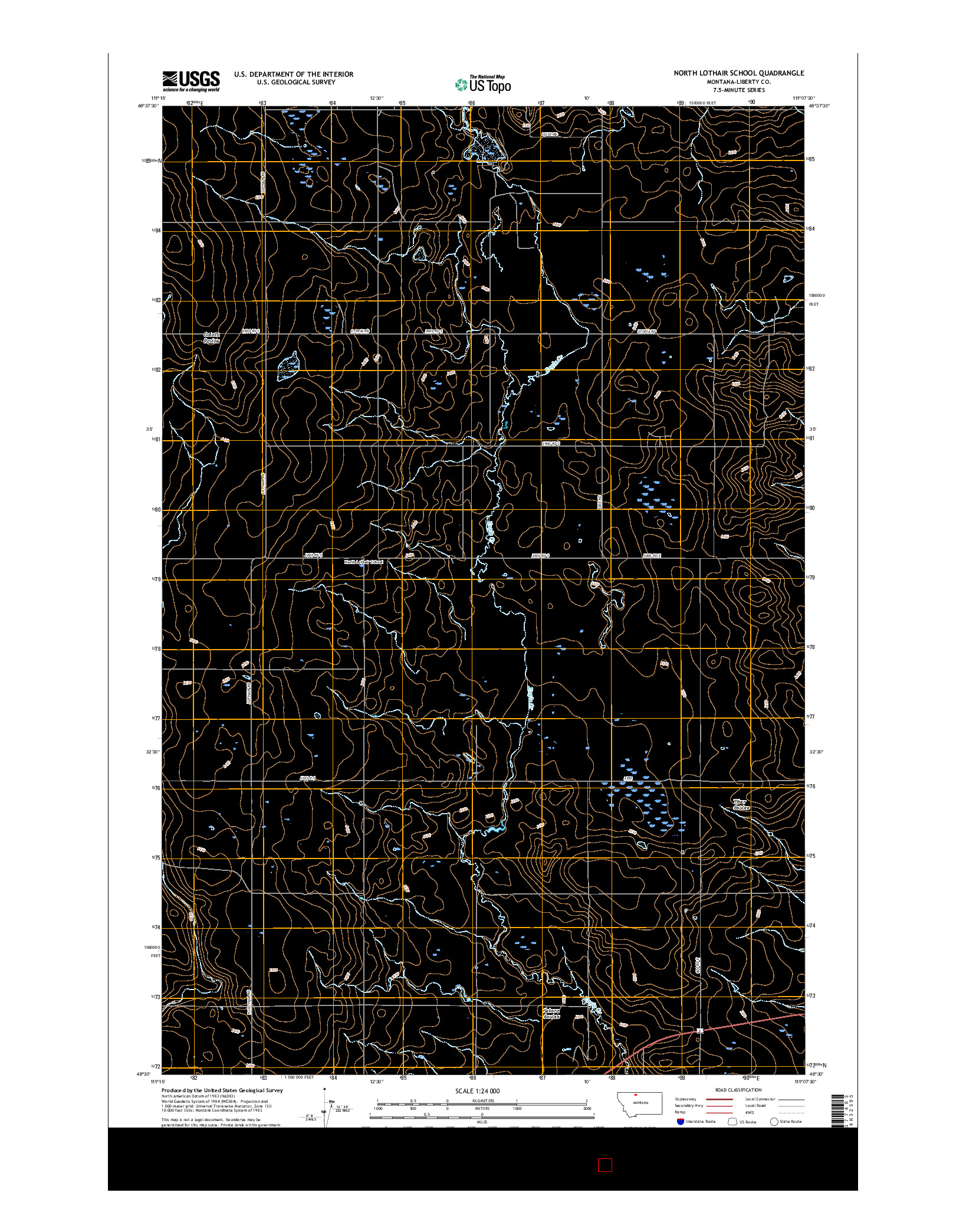 USGS US TOPO 7.5-MINUTE MAP FOR NORTH LOTHAIR SCHOOL, MT 2017