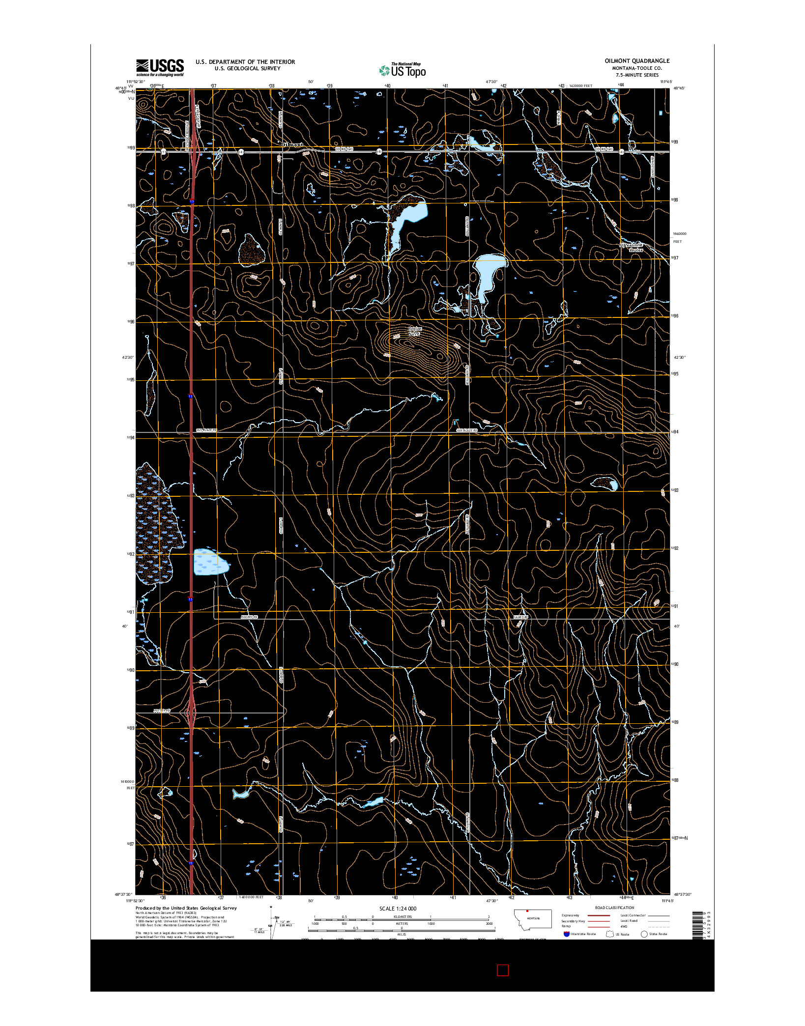 USGS US TOPO 7.5-MINUTE MAP FOR OILMONT, MT 2017