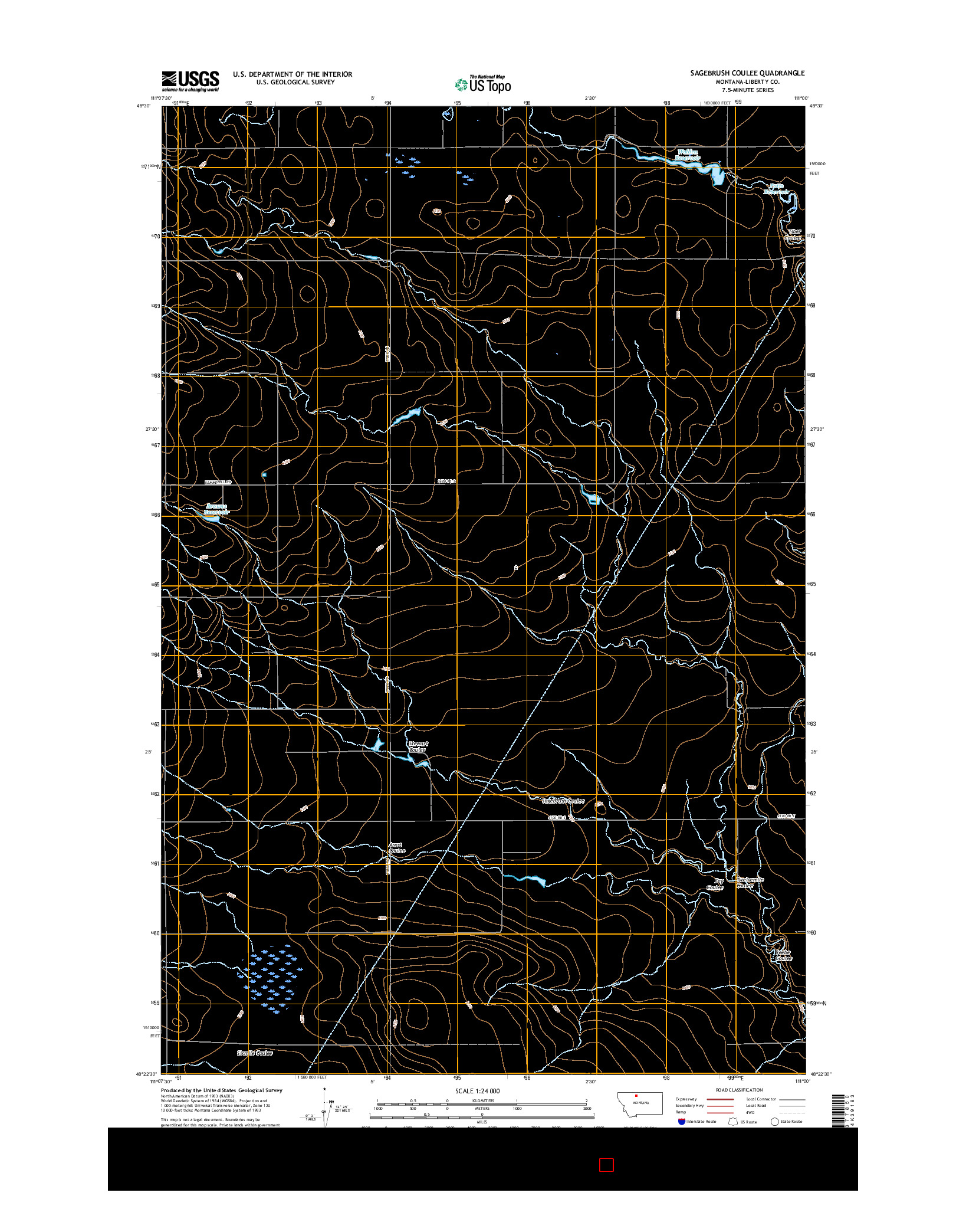 USGS US TOPO 7.5-MINUTE MAP FOR SAGEBRUSH COULEE, MT 2017