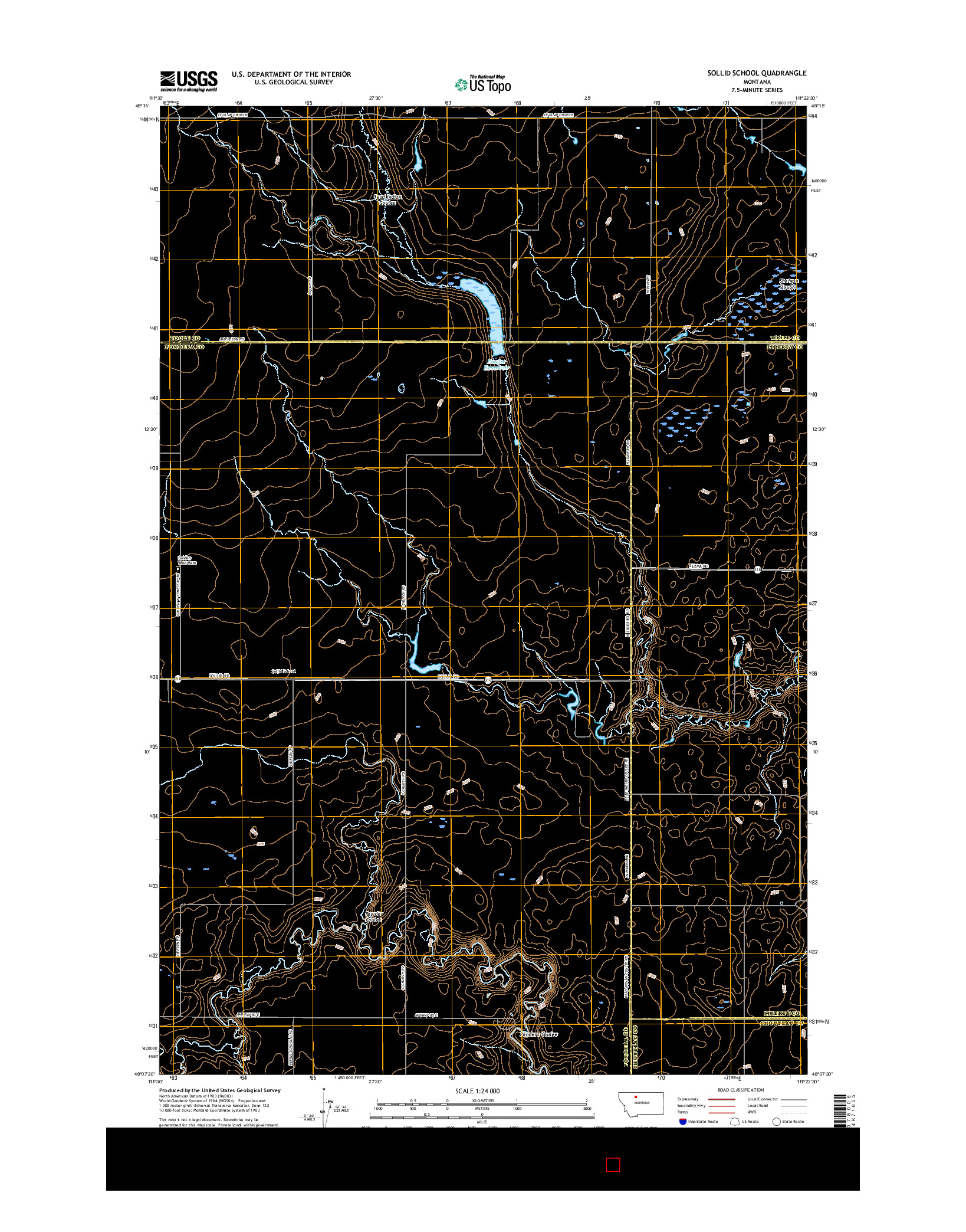 USGS US TOPO 7.5-MINUTE MAP FOR SOLLID SCHOOL, MT 2017