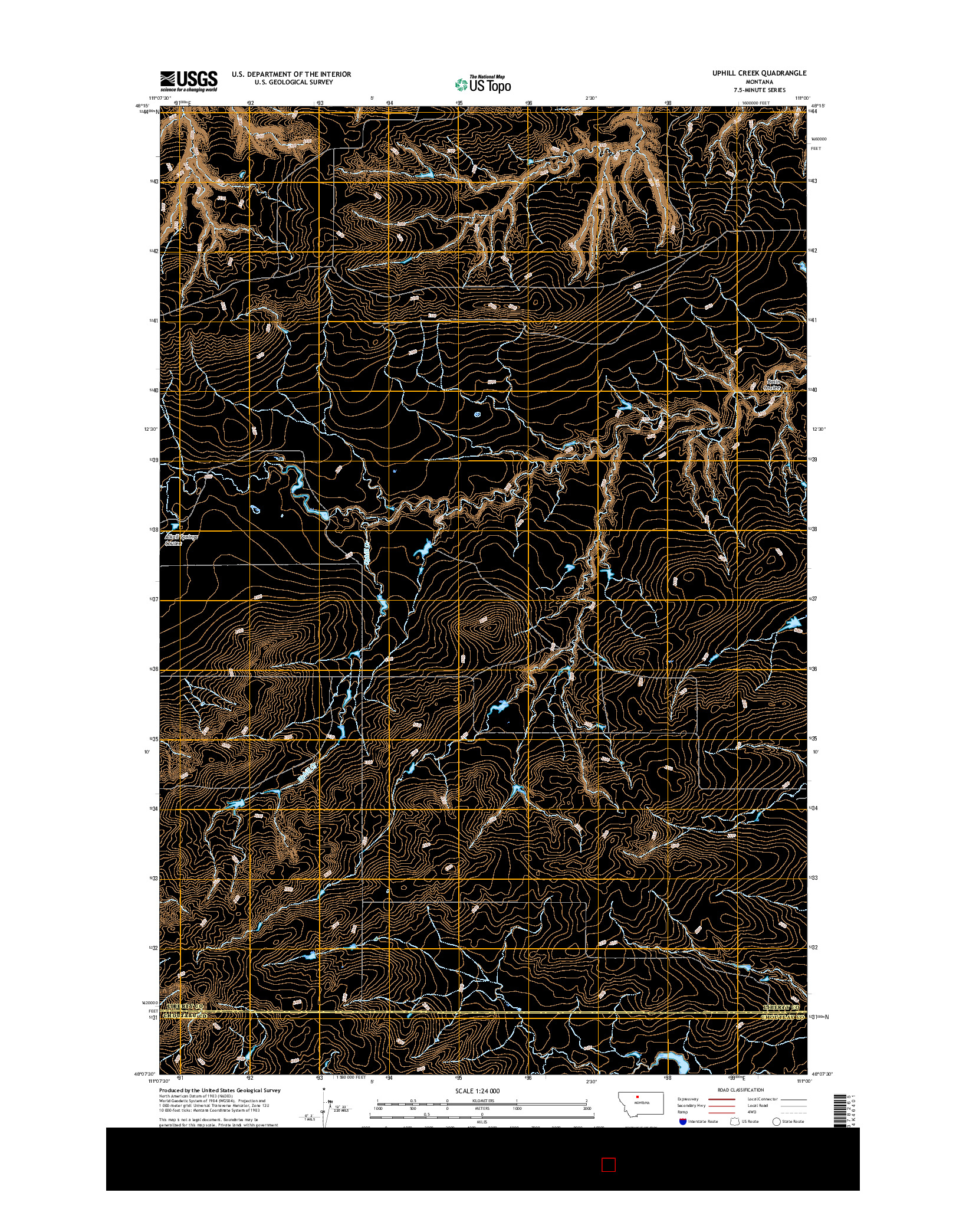 USGS US TOPO 7.5-MINUTE MAP FOR UPHILL CREEK, MT 2017