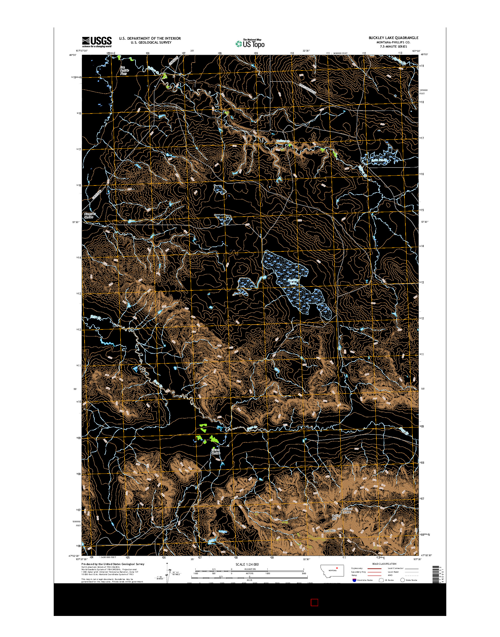 USGS US TOPO 7.5-MINUTE MAP FOR BUCKLEY LAKE, MT 2017
