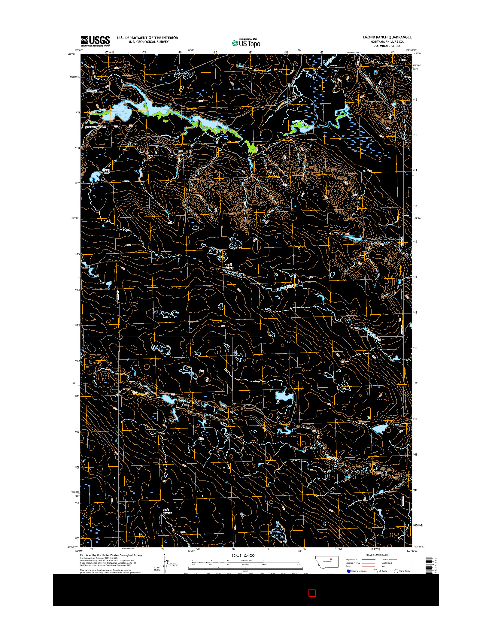 USGS US TOPO 7.5-MINUTE MAP FOR EMOND RANCH, MT 2017