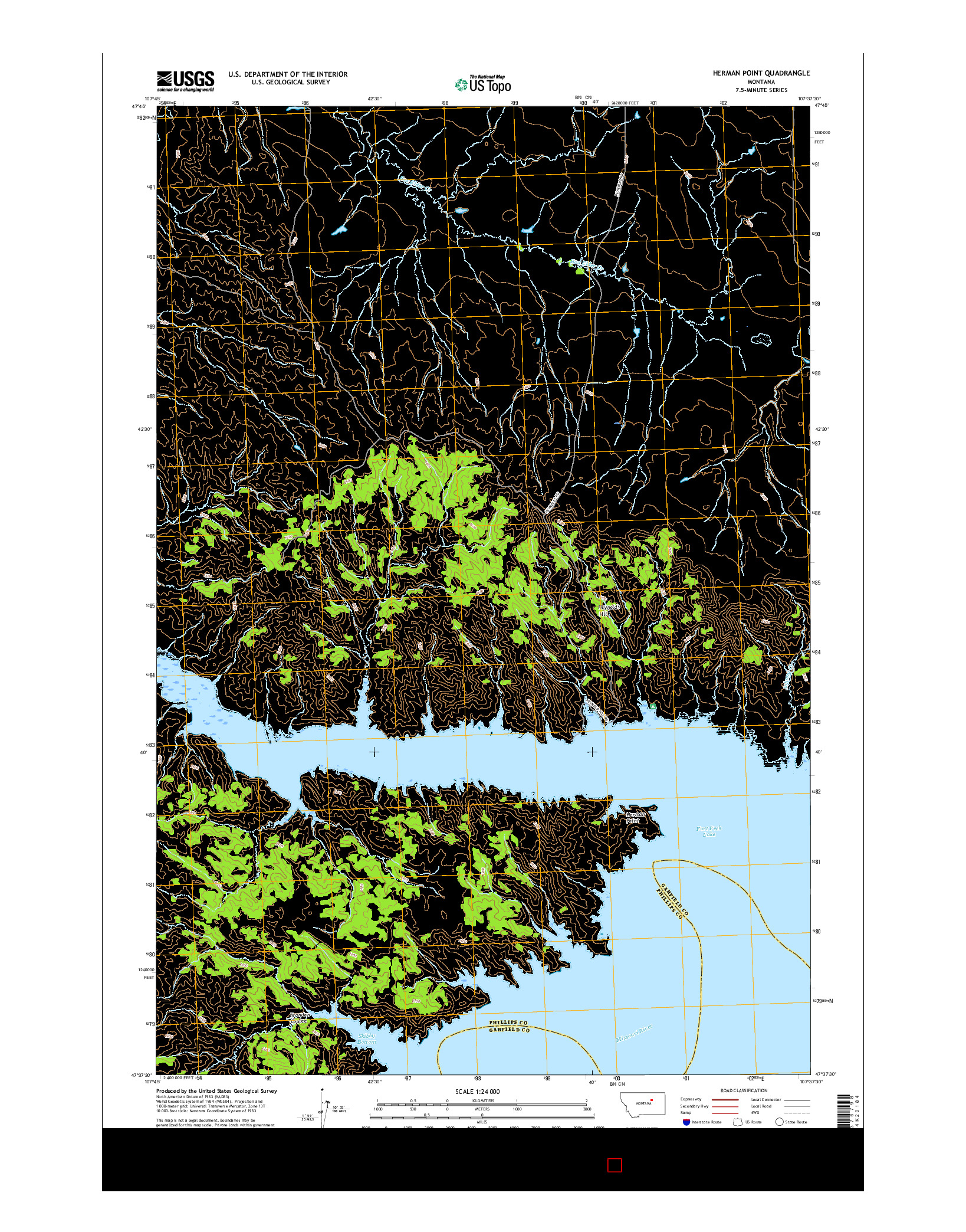 USGS US TOPO 7.5-MINUTE MAP FOR HERMAN POINT, MT 2017