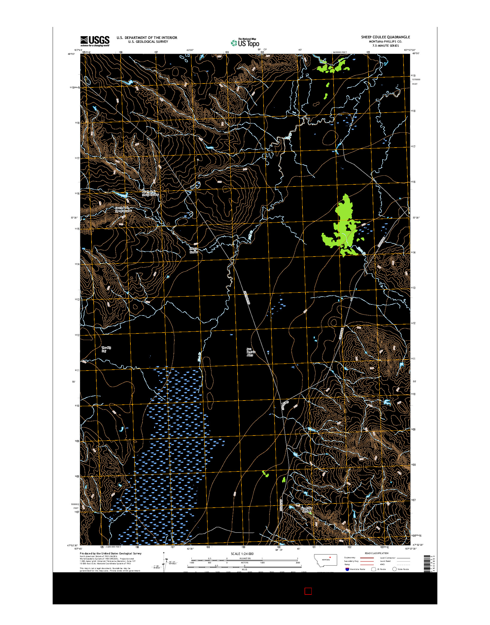 USGS US TOPO 7.5-MINUTE MAP FOR SHEEP COULEE, MT 2017