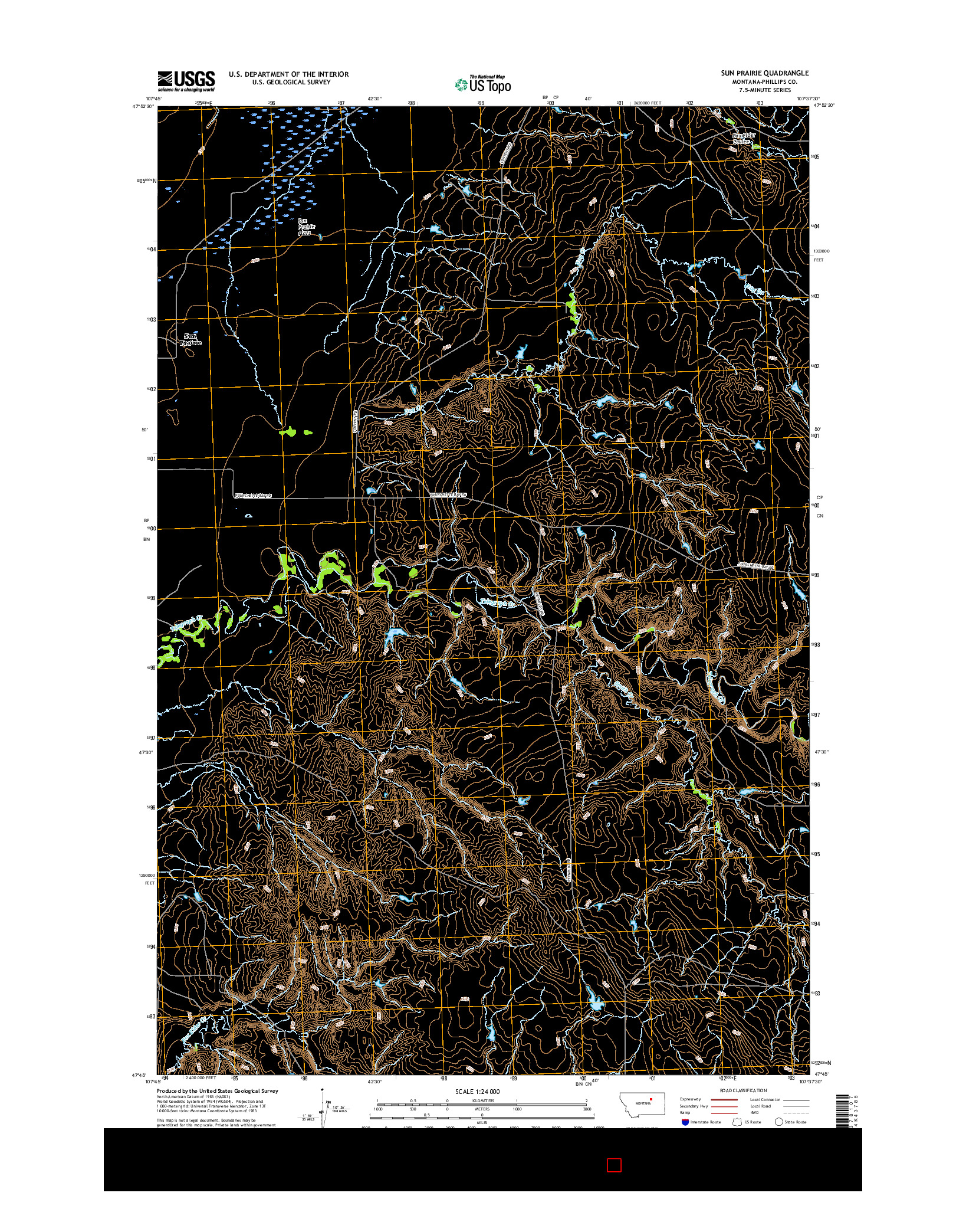 USGS US TOPO 7.5-MINUTE MAP FOR SUN PRAIRIE, MT 2017