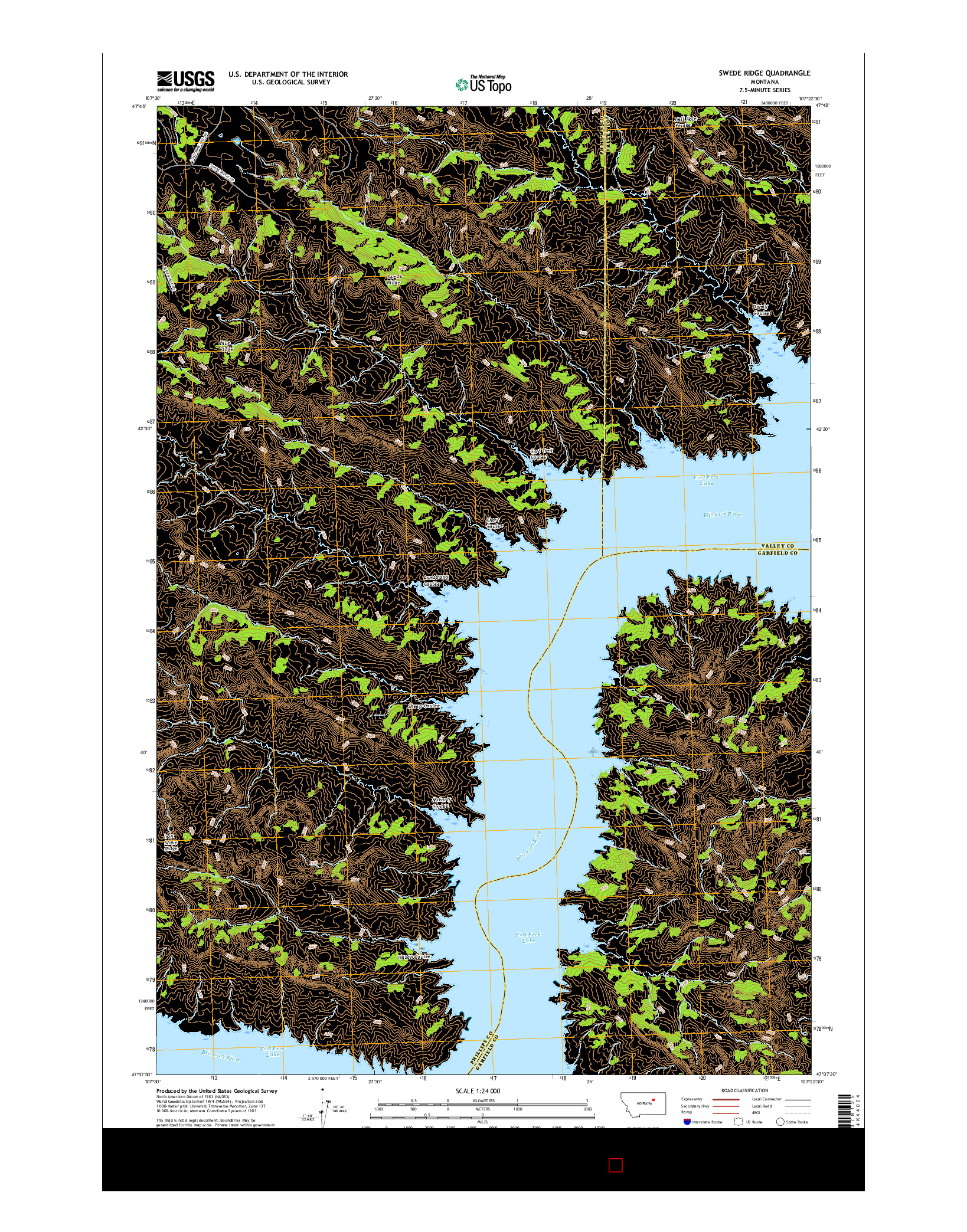 USGS US TOPO 7.5-MINUTE MAP FOR SWEDE RIDGE, MT 2017