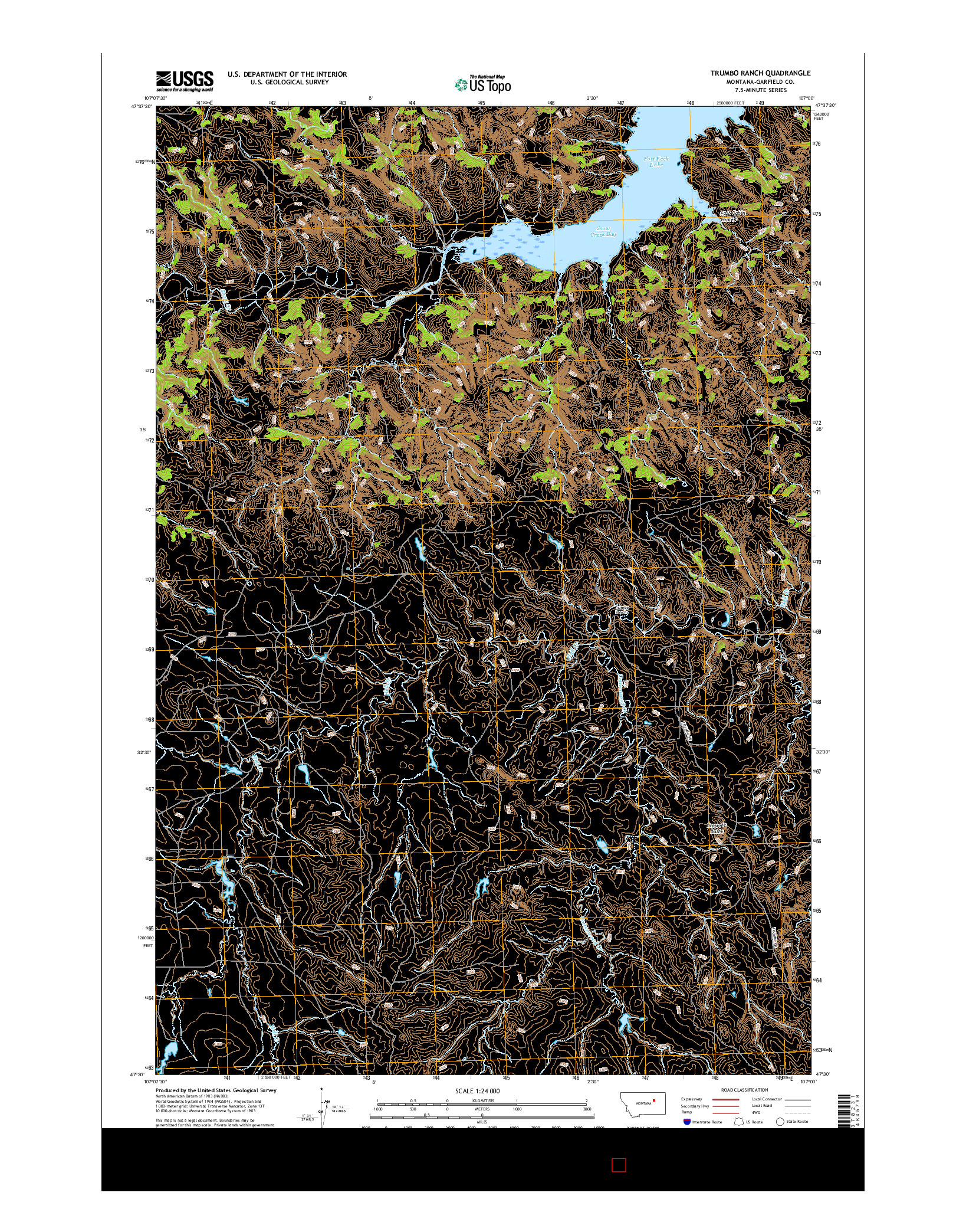 USGS US TOPO 7.5-MINUTE MAP FOR TRUMBO RANCH, MT 2017