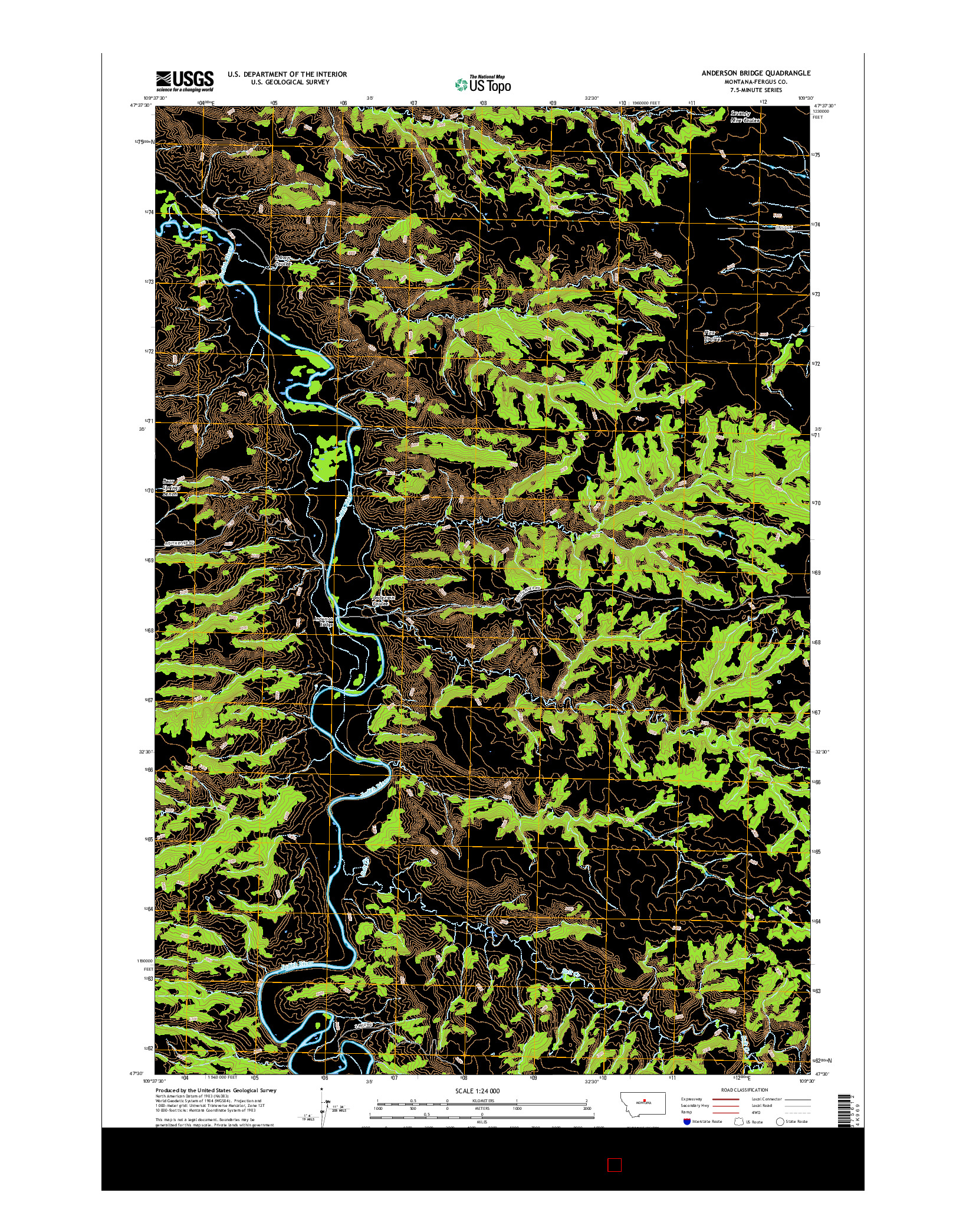 USGS US TOPO 7.5-MINUTE MAP FOR ANDERSON BRIDGE, MT 2017