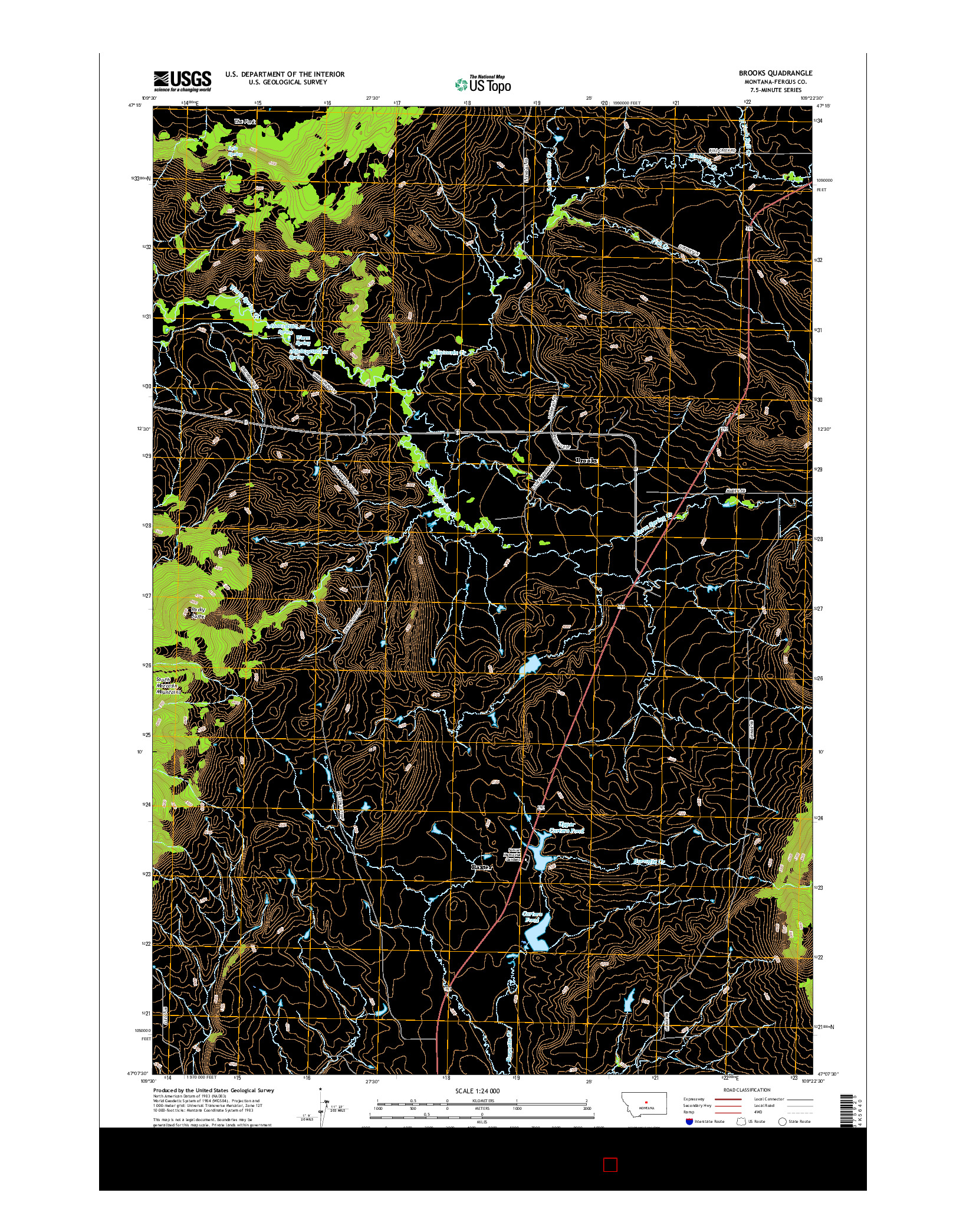 USGS US TOPO 7.5-MINUTE MAP FOR BROOKS, MT 2017