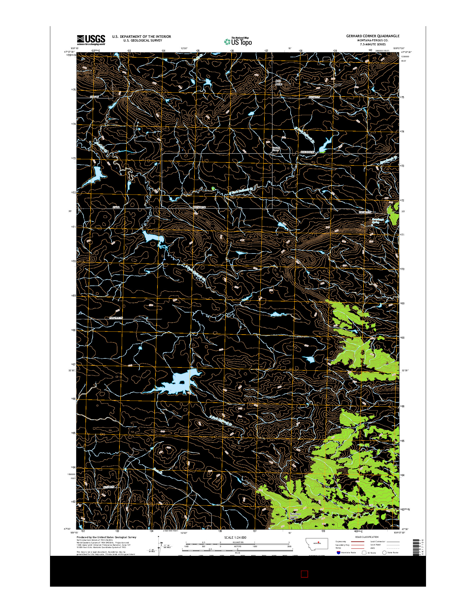 USGS US TOPO 7.5-MINUTE MAP FOR GERHARD CORNER, MT 2017