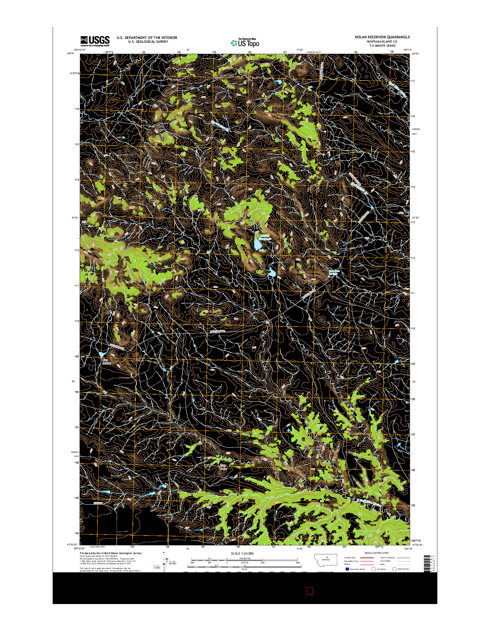 USGS US TOPO 7.5-MINUTE MAP FOR NOLAN RESERVOIR, MT 2017