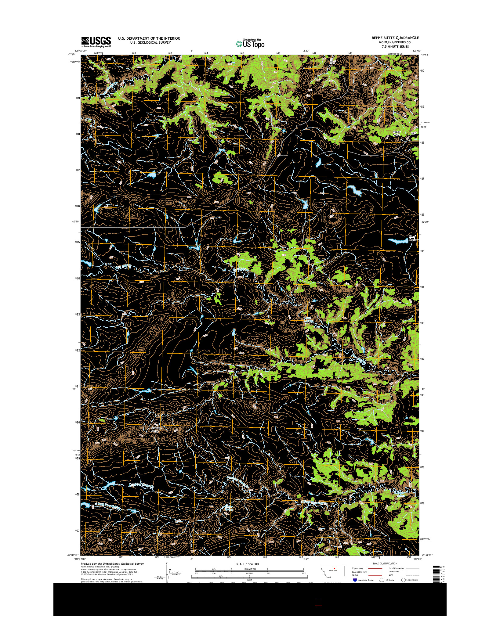 USGS US TOPO 7.5-MINUTE MAP FOR REPPE BUTTE, MT 2017