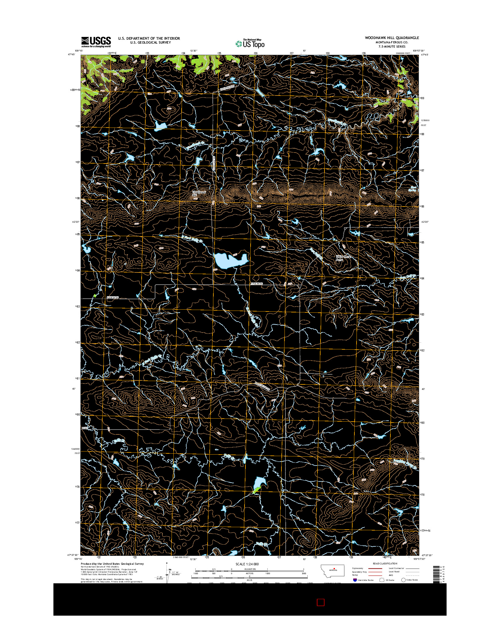 USGS US TOPO 7.5-MINUTE MAP FOR WOODHAWK HILL, MT 2017