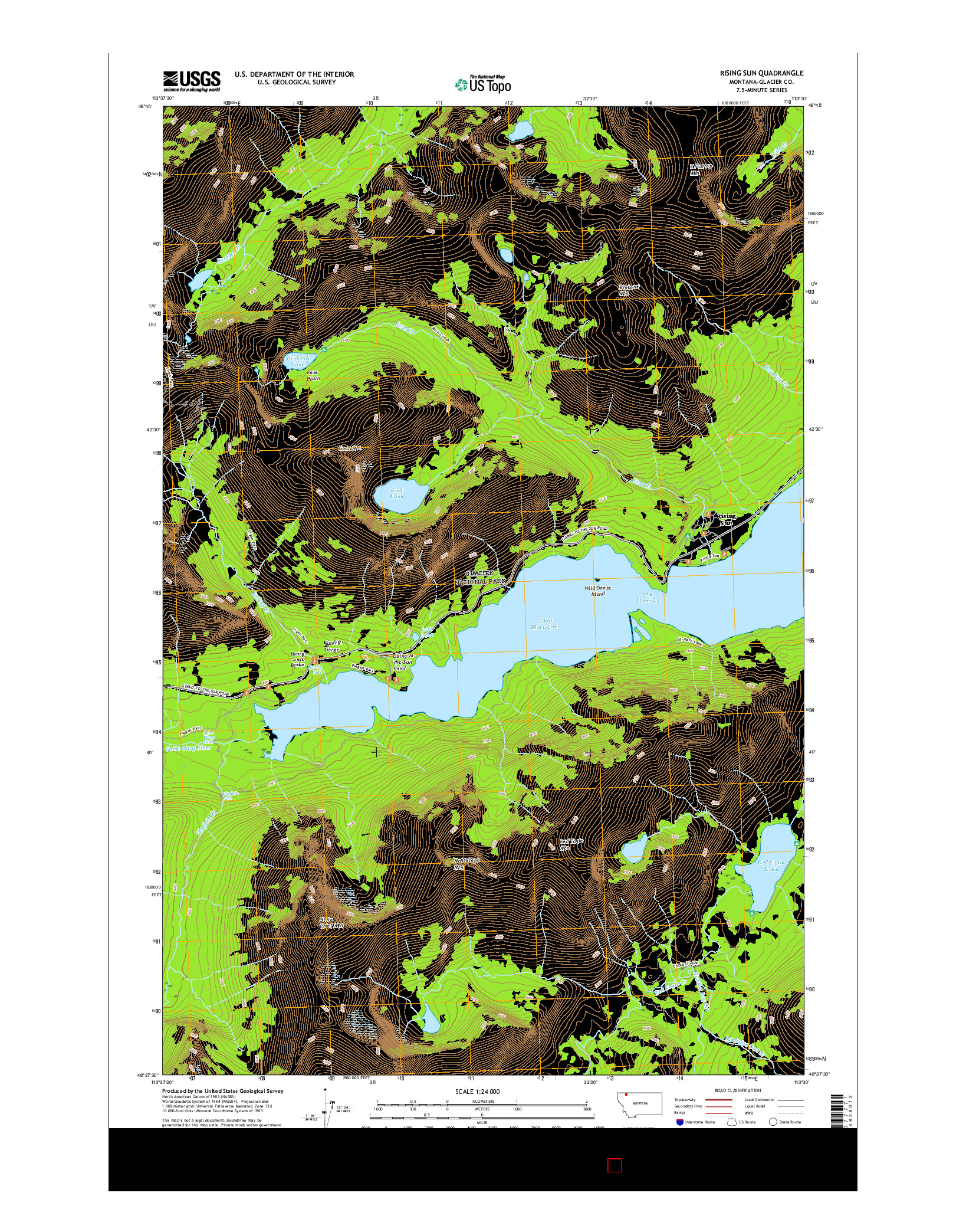 USGS US TOPO 7.5-MINUTE MAP FOR RISING SUN, MT 2017