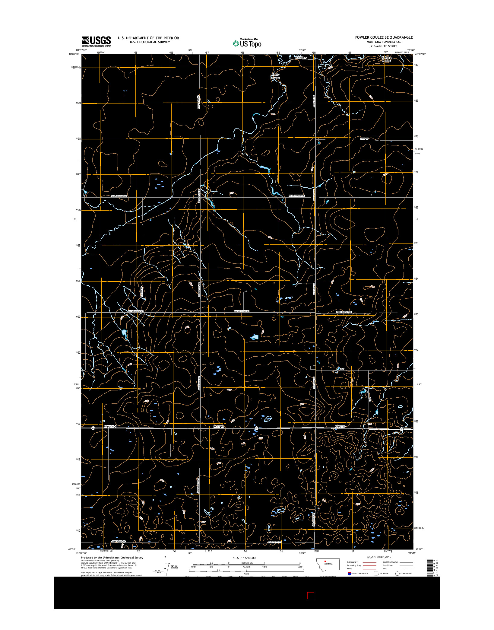 USGS US TOPO 7.5-MINUTE MAP FOR FOWLER COULEE SE, MT 2017