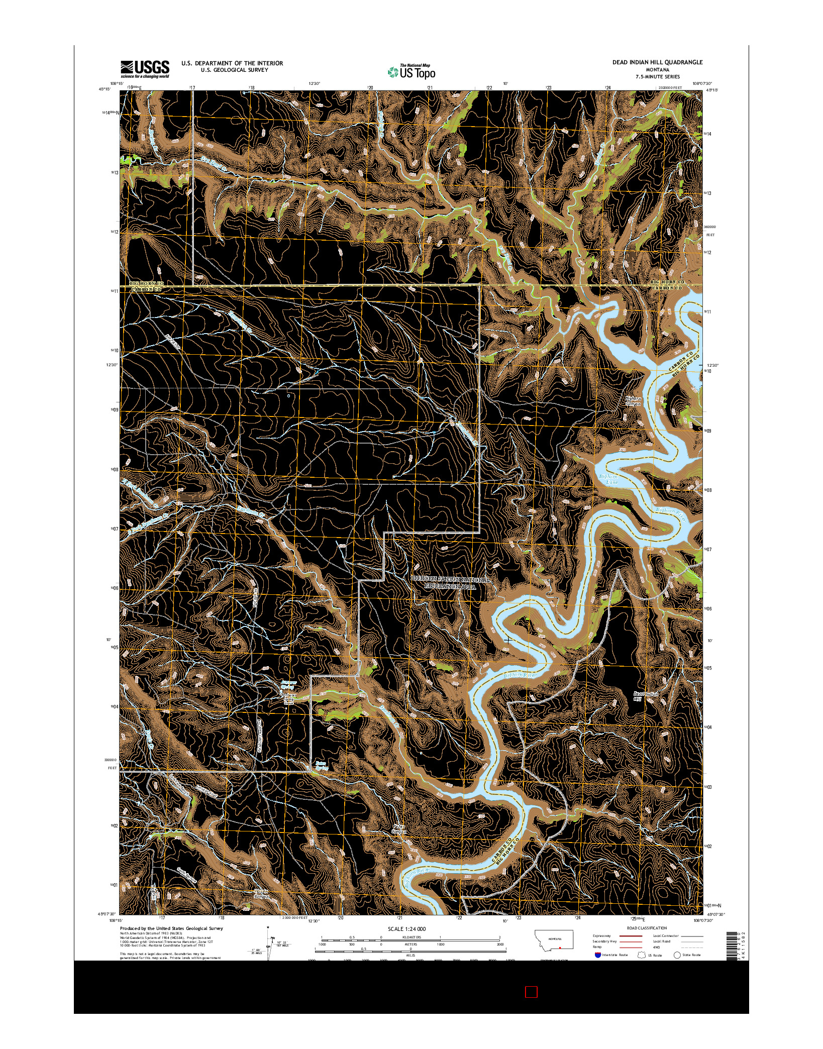 USGS US TOPO 7.5-MINUTE MAP FOR DEAD INDIAN HILL, MT 2017