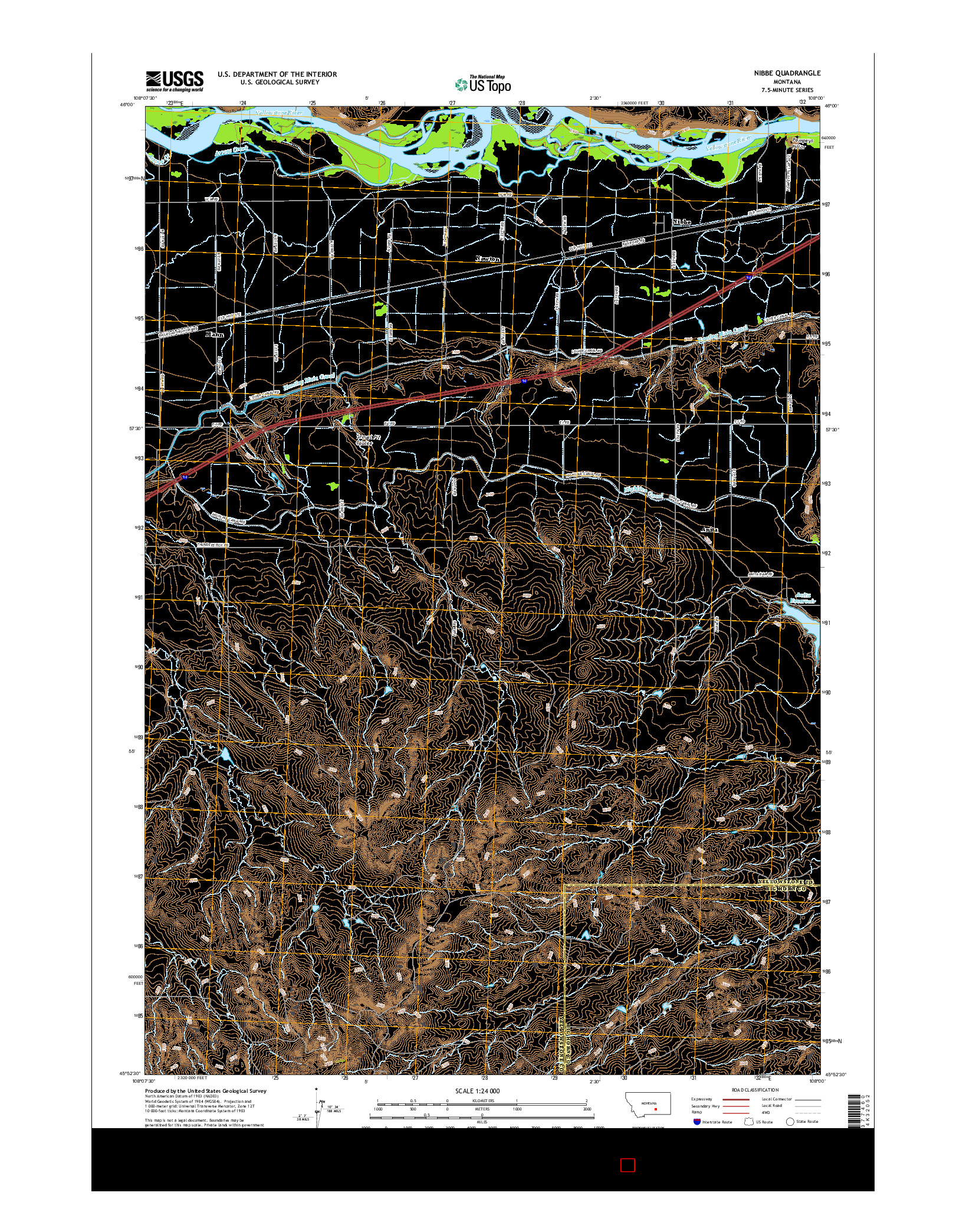 USGS US TOPO 7.5-MINUTE MAP FOR NIBBE, MT 2017