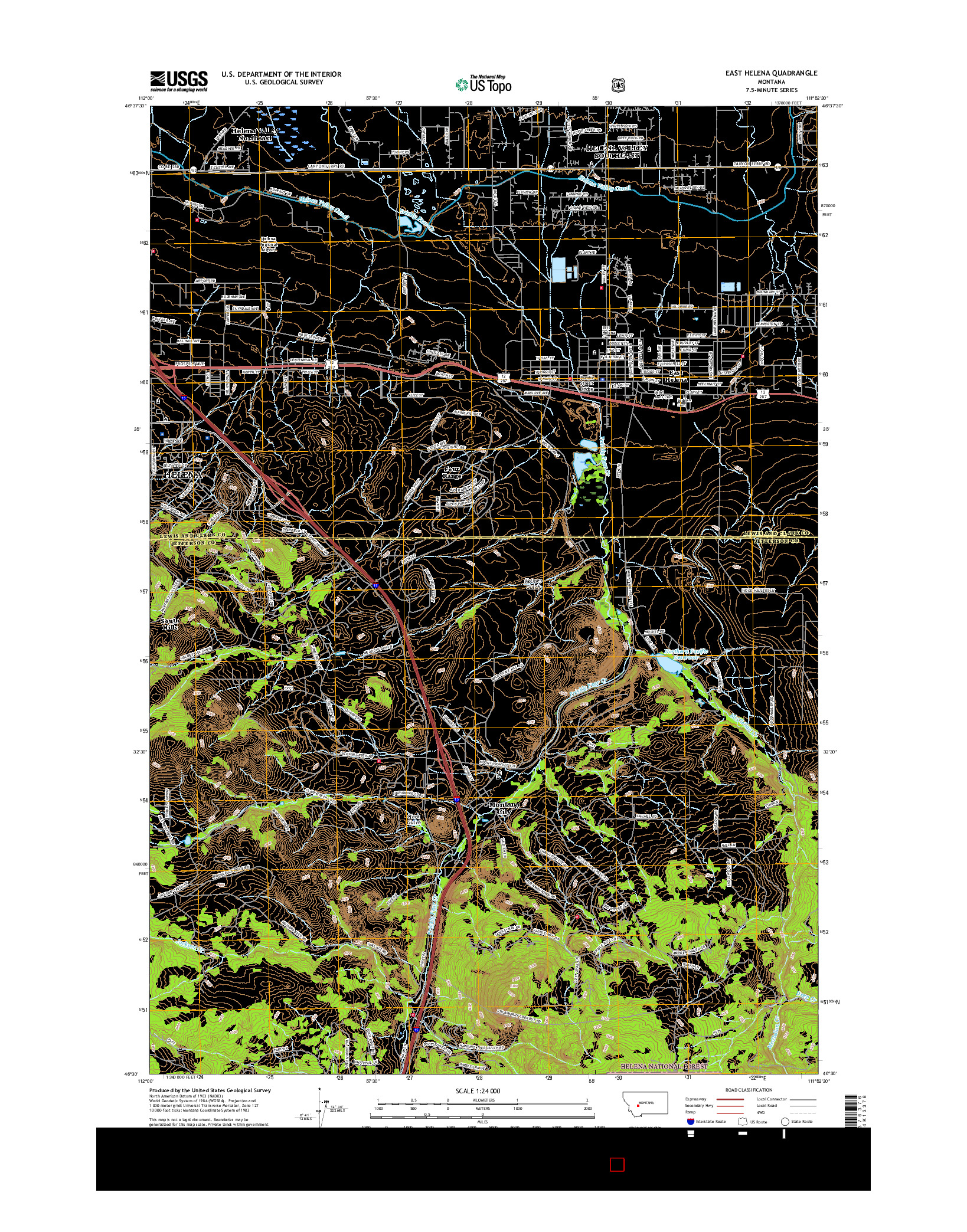 USGS US TOPO 7.5-MINUTE MAP FOR EAST HELENA, MT 2017