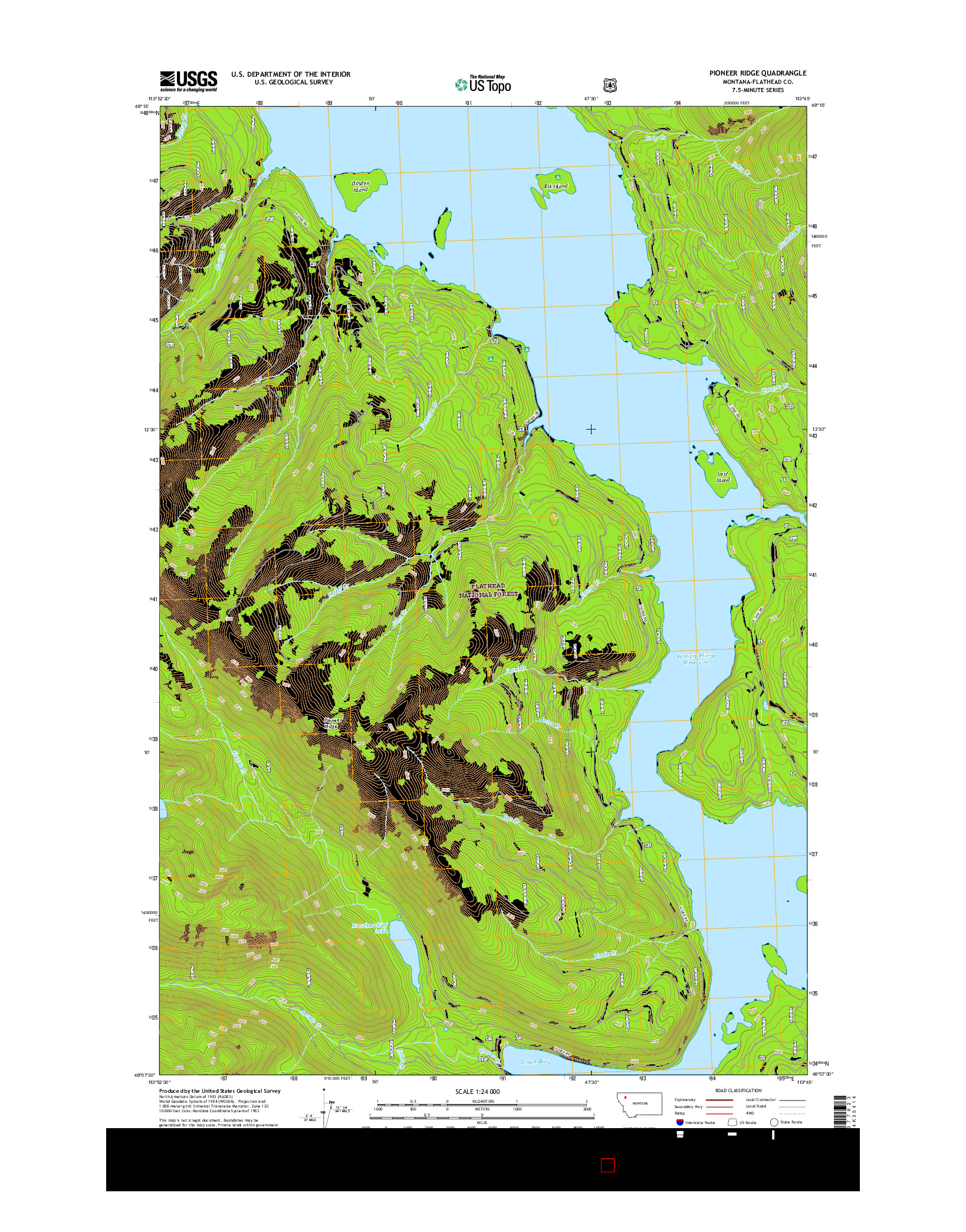 USGS US TOPO 7.5-MINUTE MAP FOR PIONEER RIDGE, MT 2017