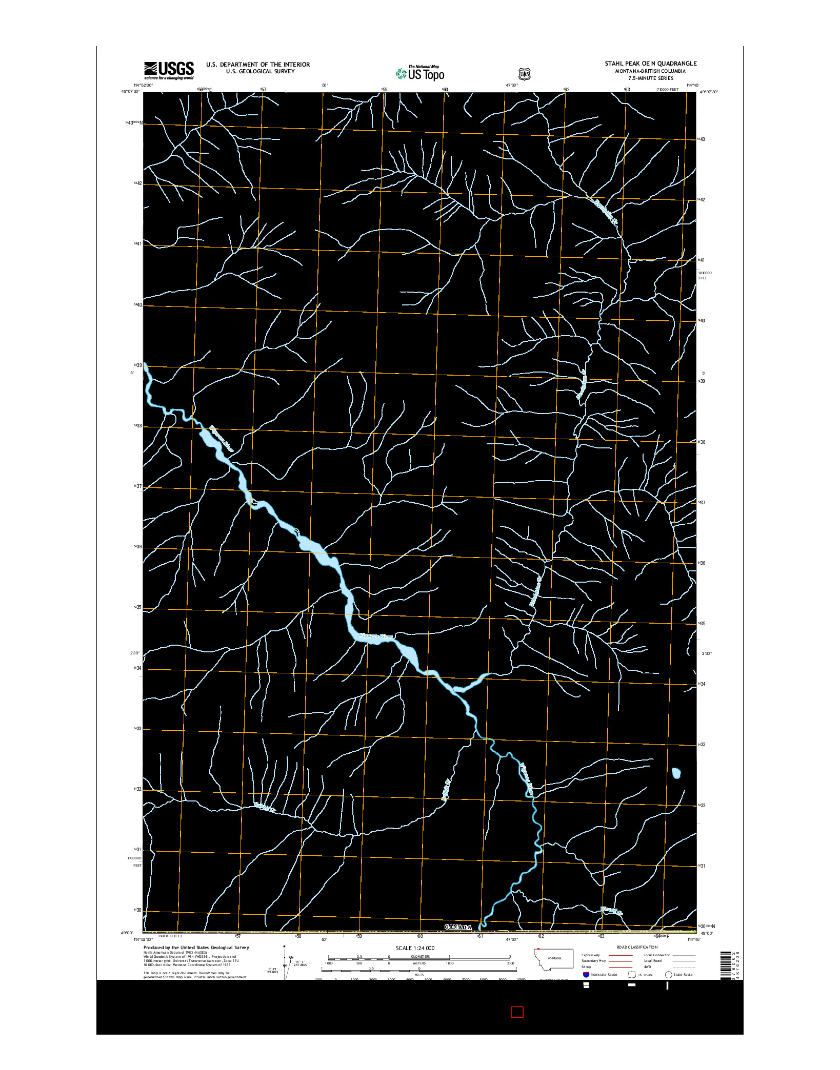 USGS US TOPO 7.5-MINUTE MAP FOR STAHL PEAK OE N, MT-BC 2017
