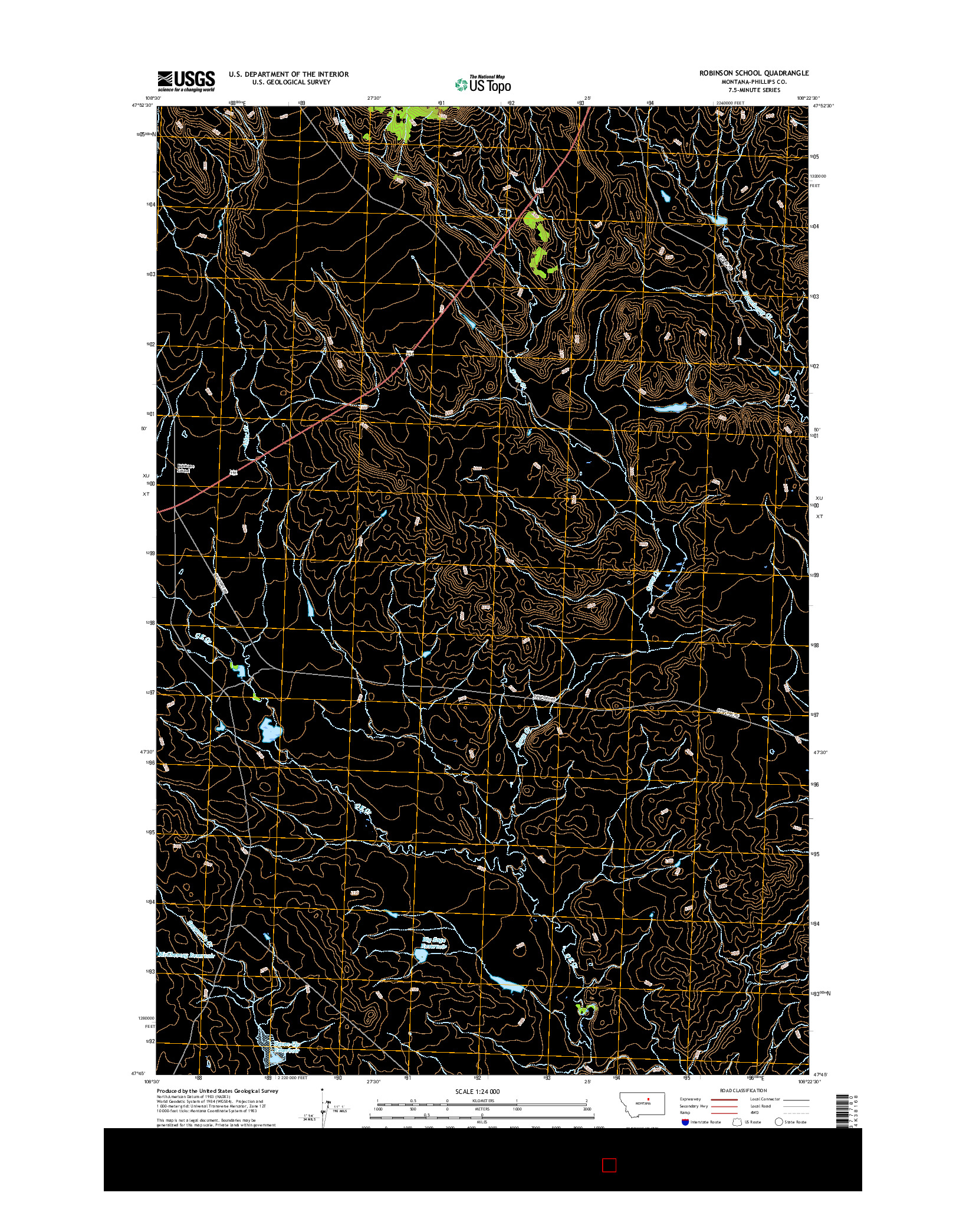 USGS US TOPO 7.5-MINUTE MAP FOR ROBINSON SCHOOL, MT 2017