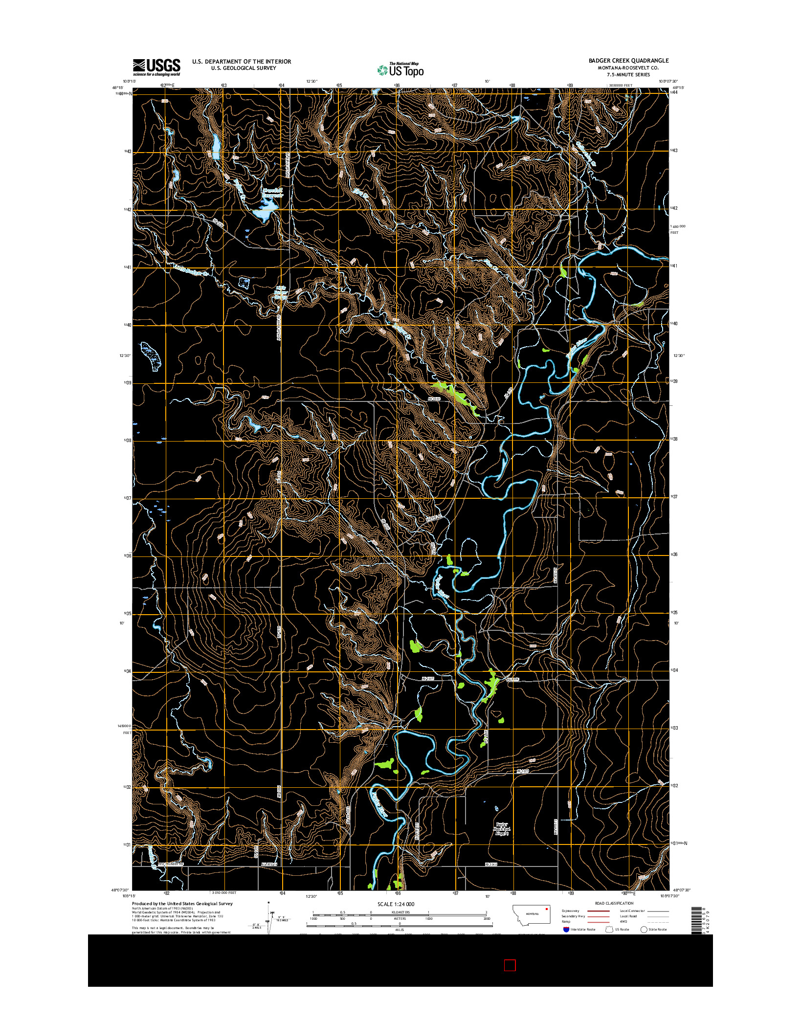 USGS US TOPO 7.5-MINUTE MAP FOR BADGER CREEK, MT 2017