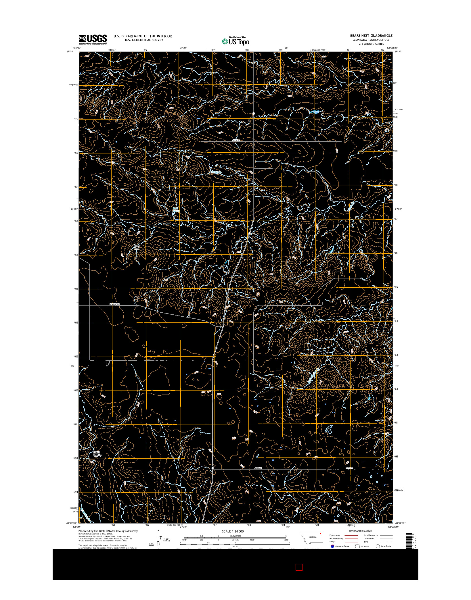 USGS US TOPO 7.5-MINUTE MAP FOR BEARS NEST, MT 2017