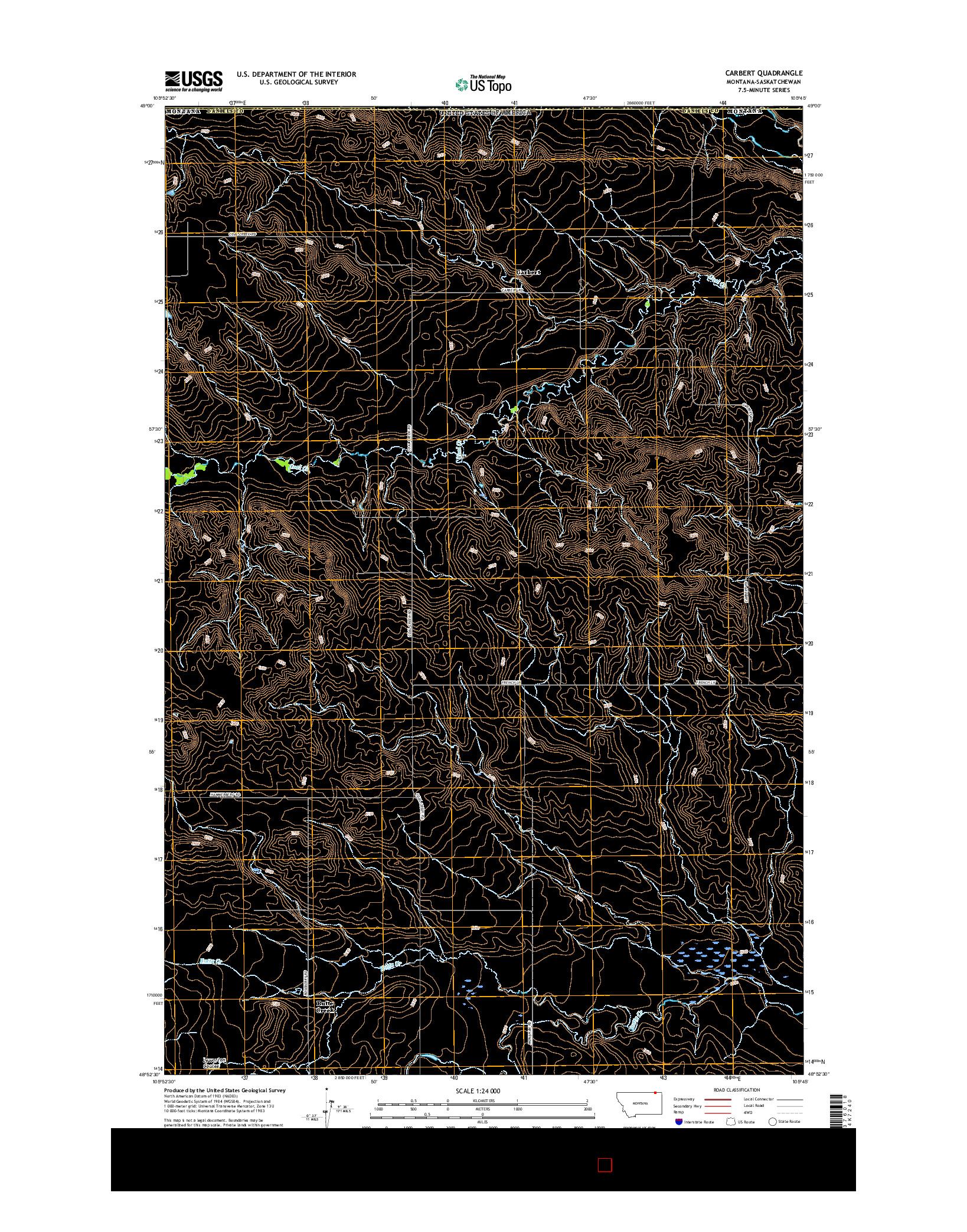 USGS US TOPO 7.5-MINUTE MAP FOR CARBERT, MT-SK 2017