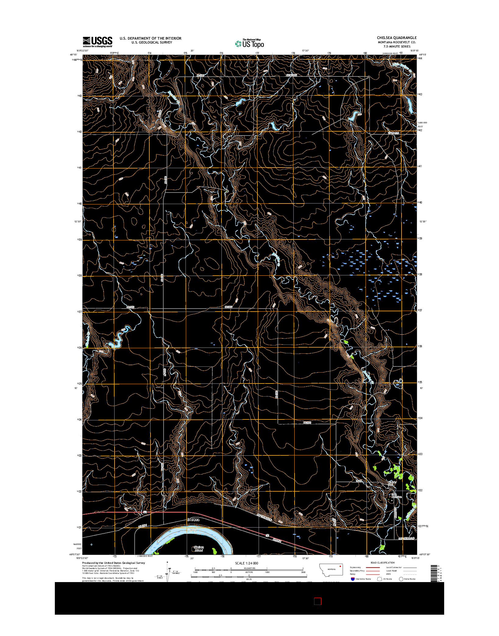 USGS US TOPO 7.5-MINUTE MAP FOR CHELSEA, MT 2017