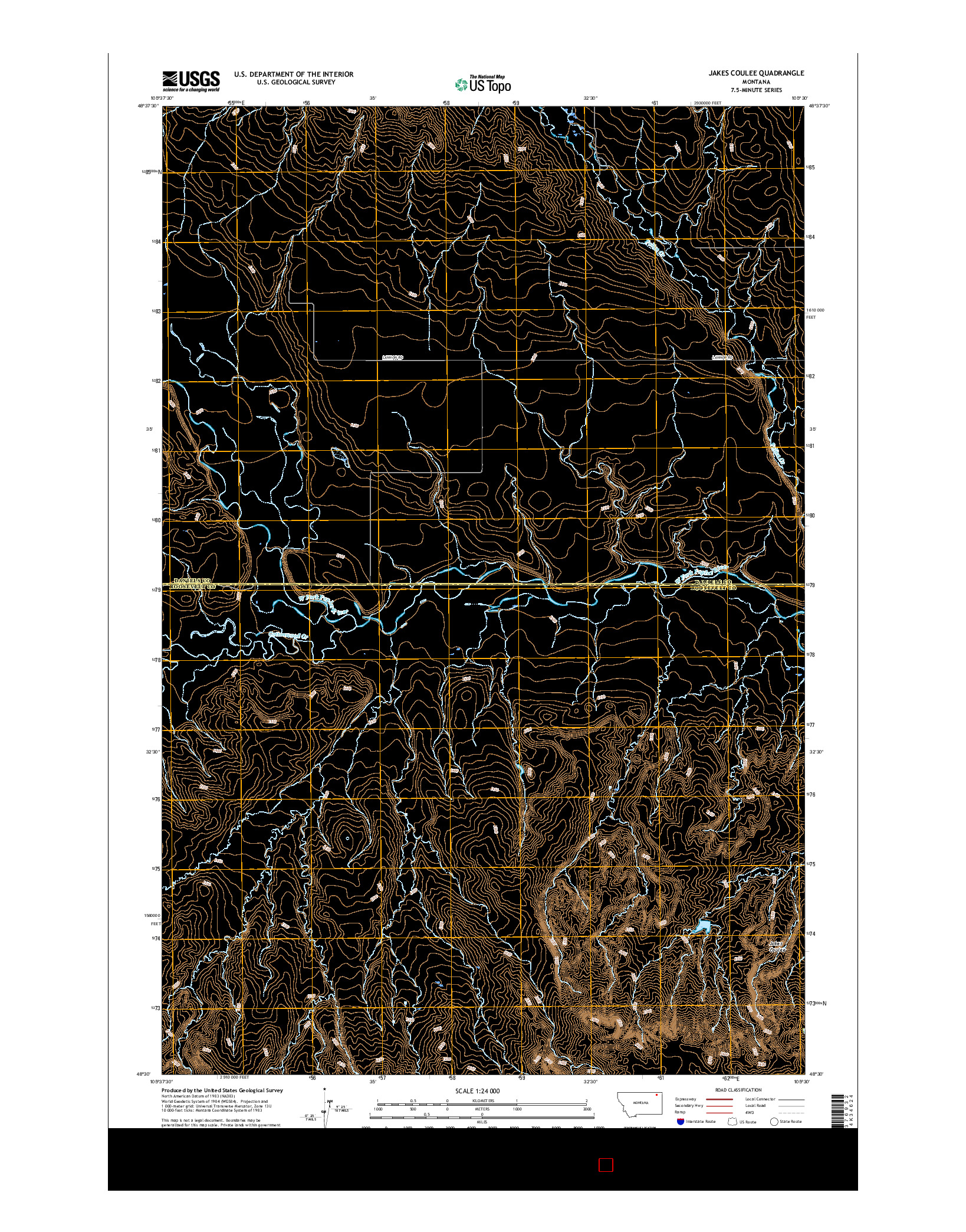 USGS US TOPO 7.5-MINUTE MAP FOR JAKES COULEE, MT 2017
