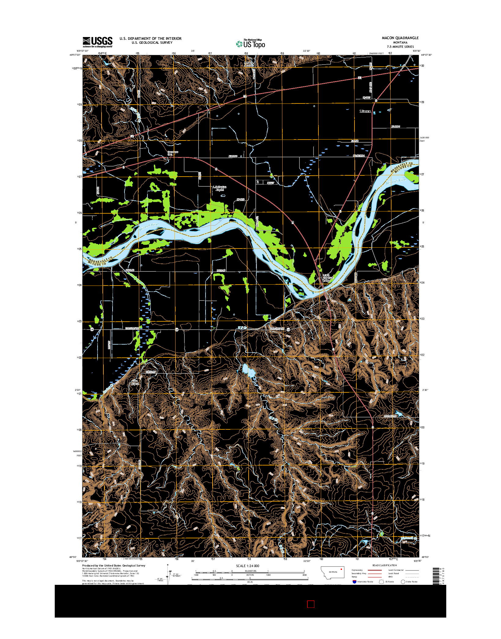 USGS US TOPO 7.5-MINUTE MAP FOR MACON, MT 2017