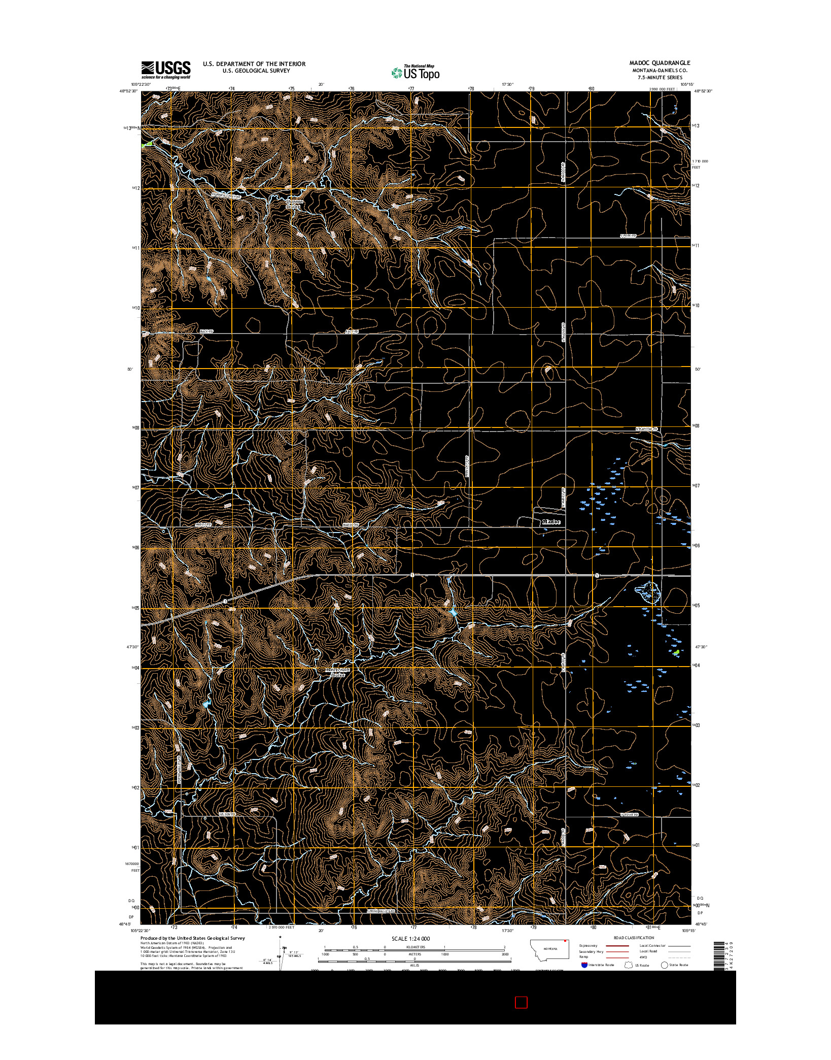 USGS US TOPO 7.5-MINUTE MAP FOR MADOC, MT 2017