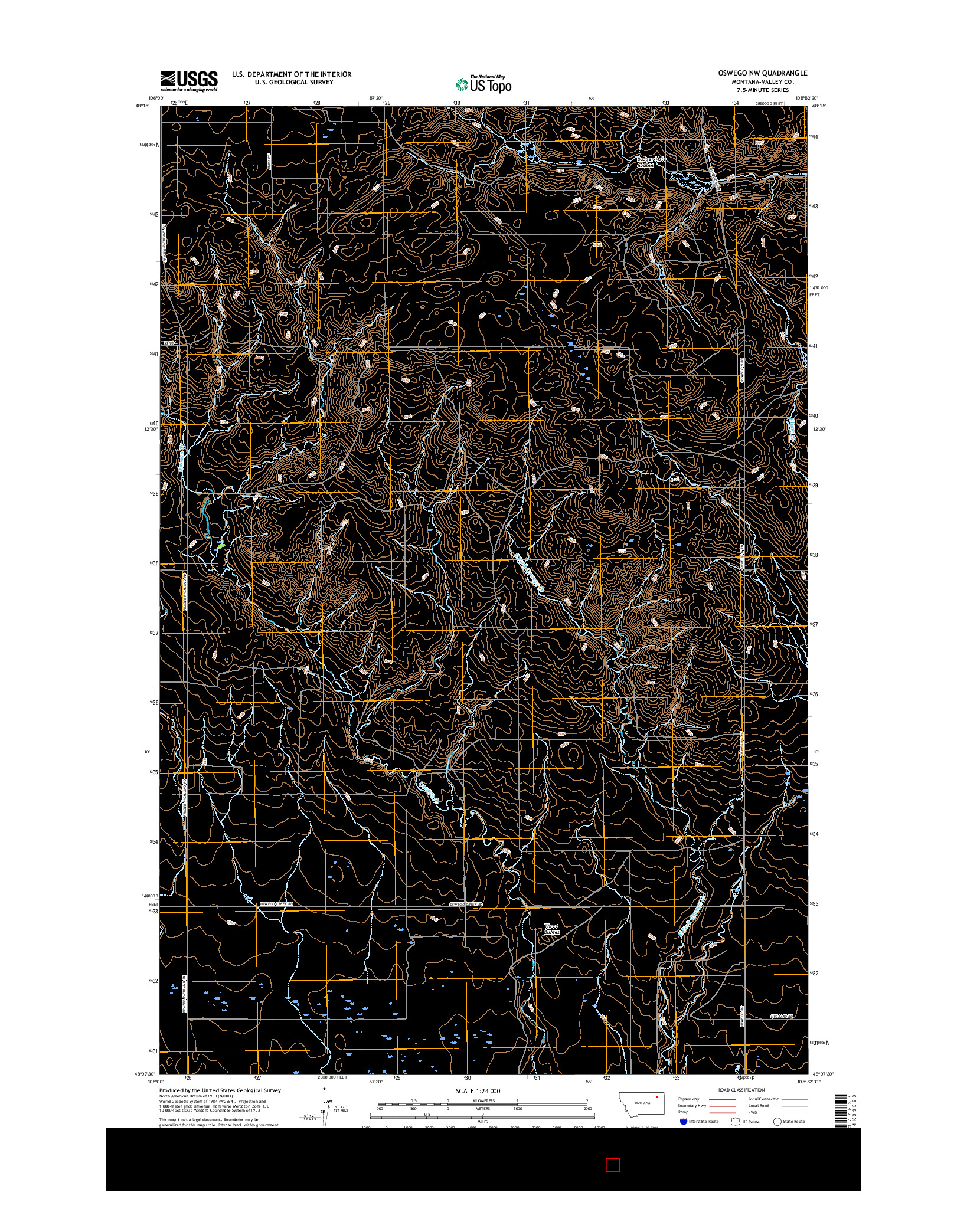 USGS US TOPO 7.5-MINUTE MAP FOR OSWEGO NW, MT 2017