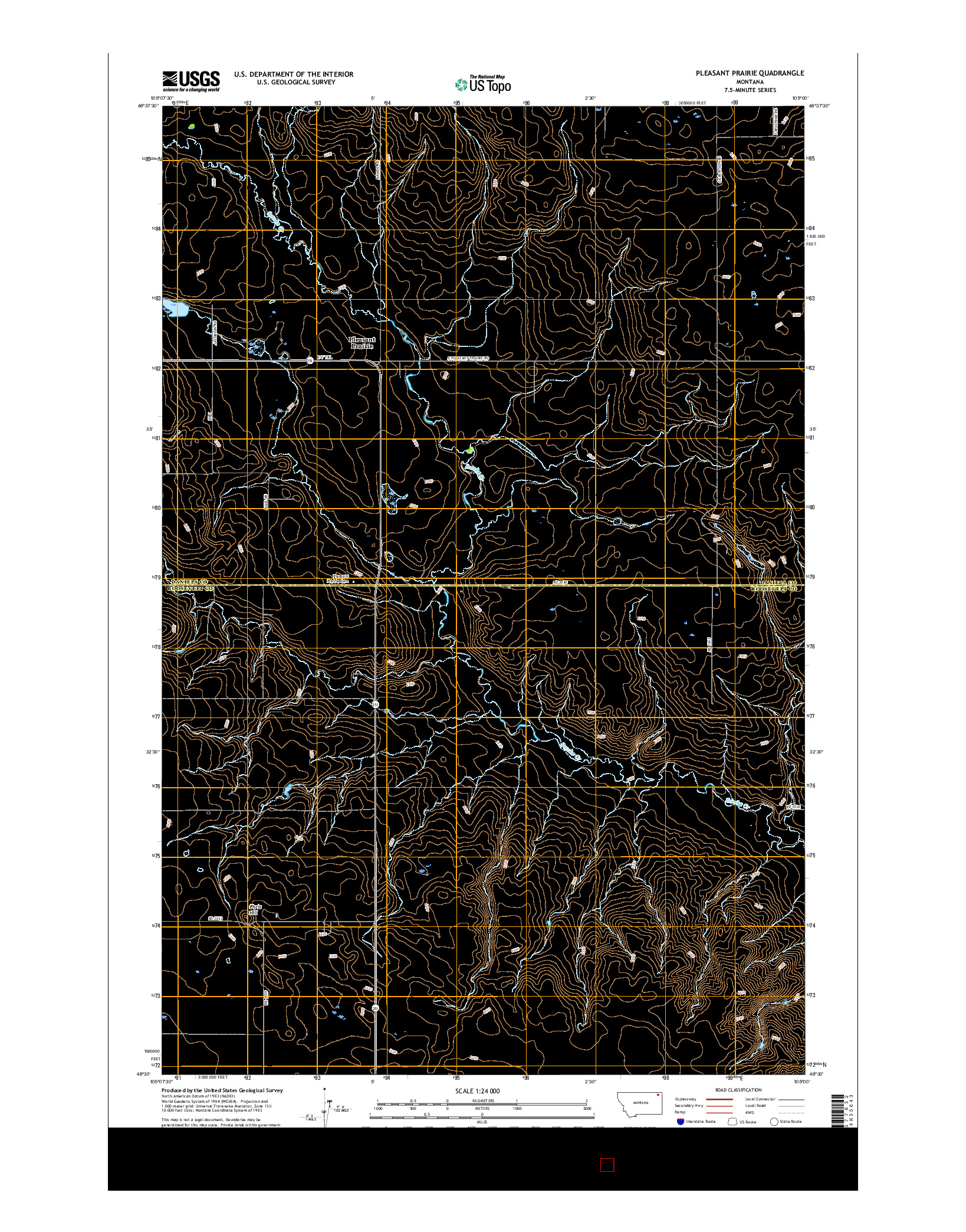 USGS US TOPO 7.5-MINUTE MAP FOR PLEASANT PRAIRIE, MT 2017