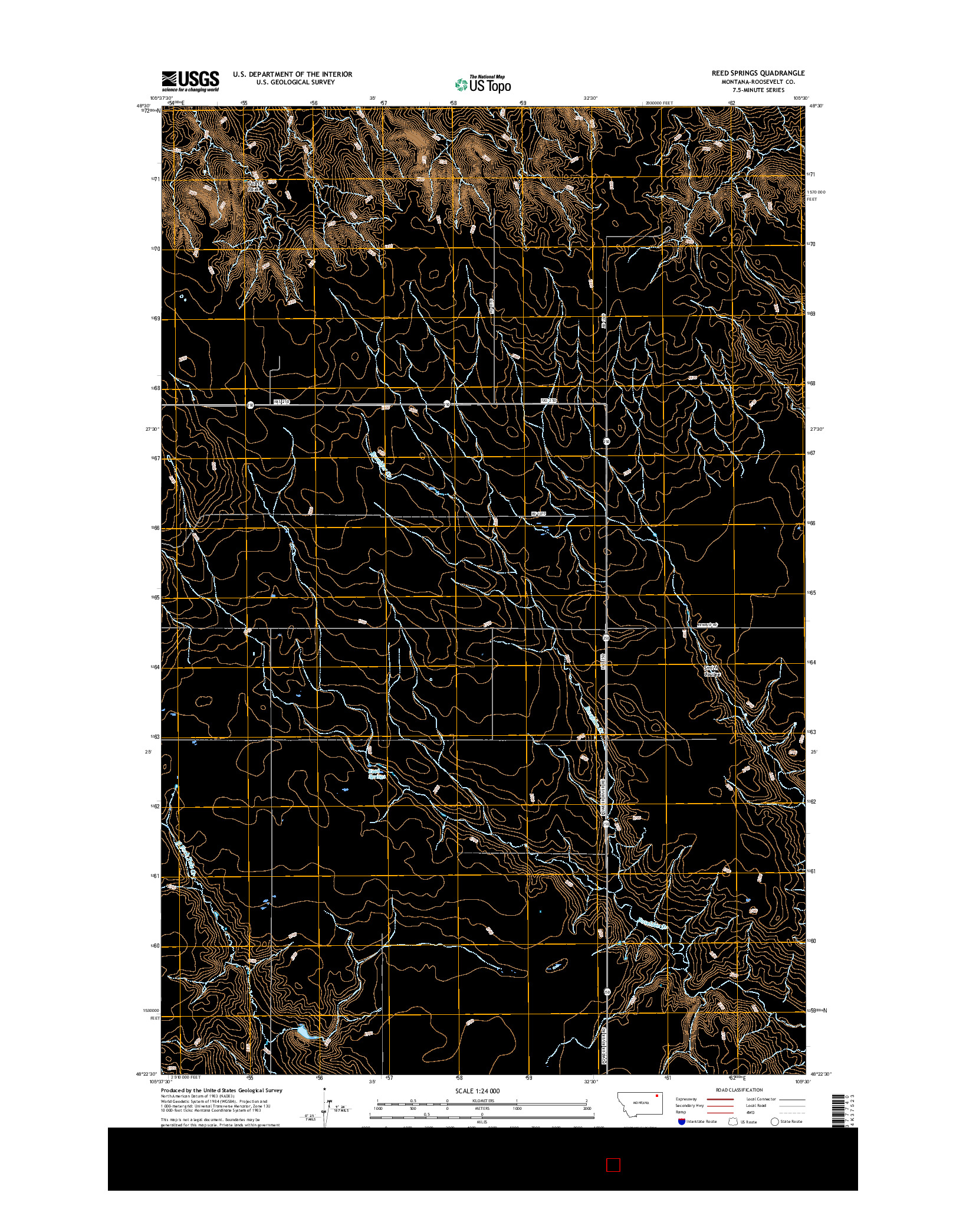 USGS US TOPO 7.5-MINUTE MAP FOR REED SPRINGS, MT 2017