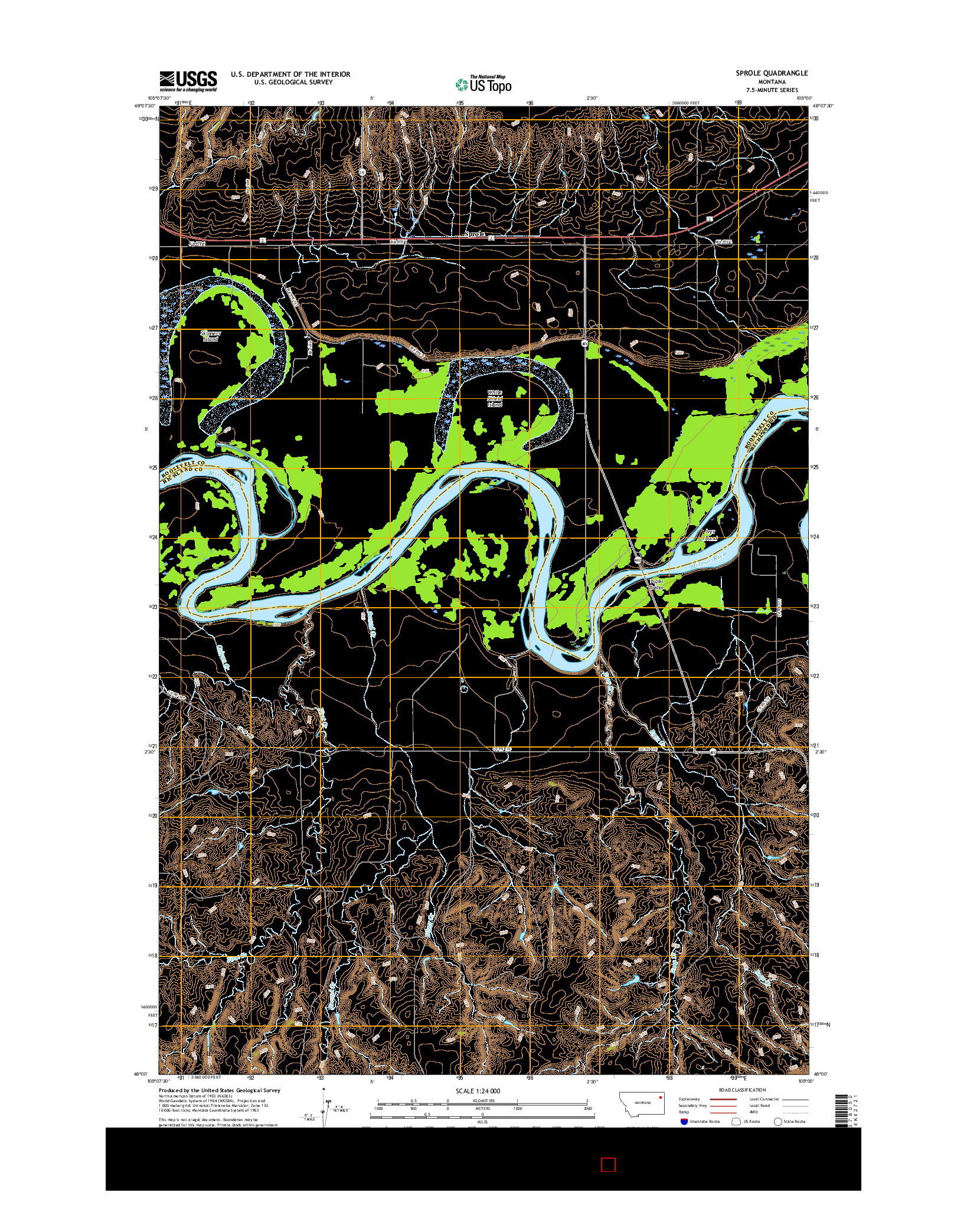 USGS US TOPO 7.5-MINUTE MAP FOR SPROLE, MT 2017