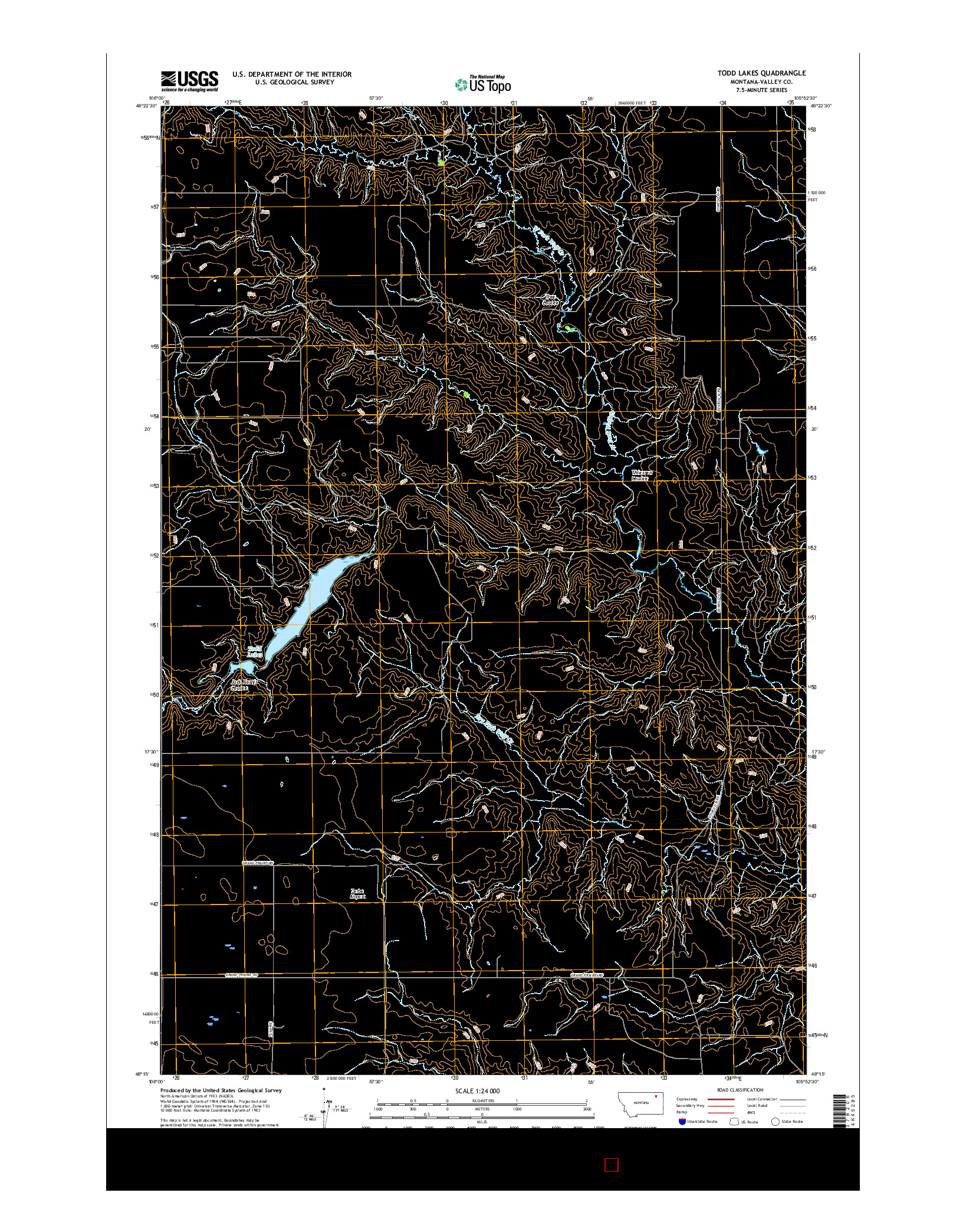 USGS US TOPO 7.5-MINUTE MAP FOR TODD LAKES, MT 2017