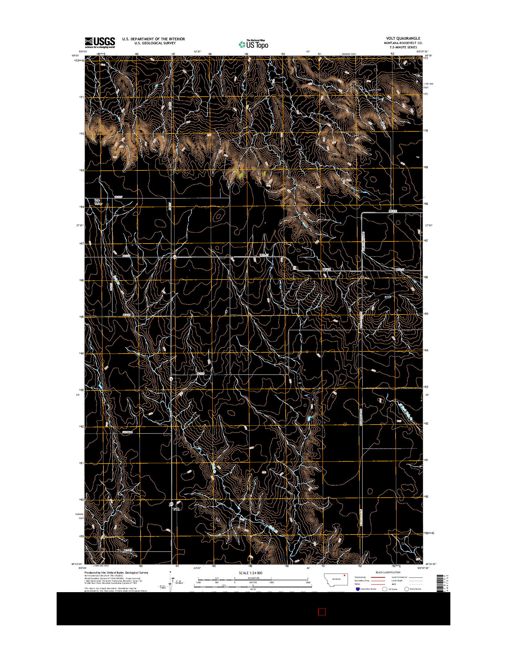 USGS US TOPO 7.5-MINUTE MAP FOR VOLT, MT 2017