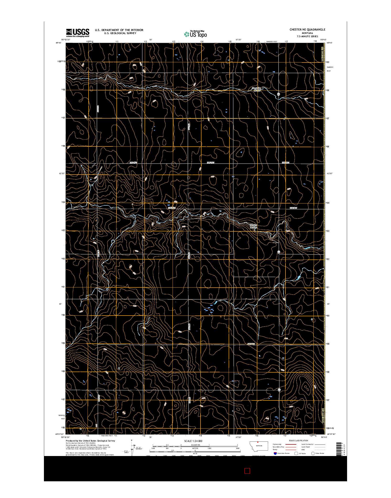 USGS US TOPO 7.5-MINUTE MAP FOR CHESTER NE, MT 2017